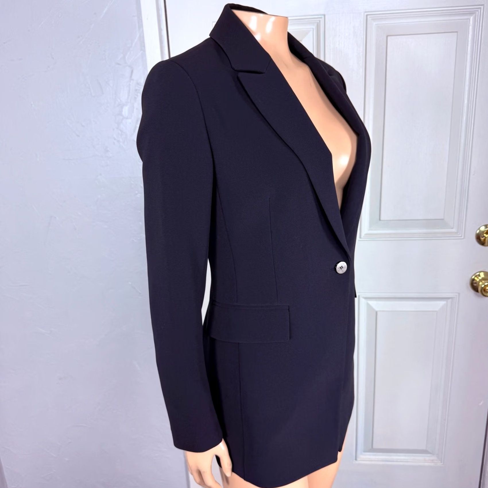 Theory Theory Blazer Women's Jacket 0 Blue Button Knit Short Classic Designer 0 Regular Mens? Womens? Size XS / US 0-2 / IT 36-38 - 5 Thumbnail