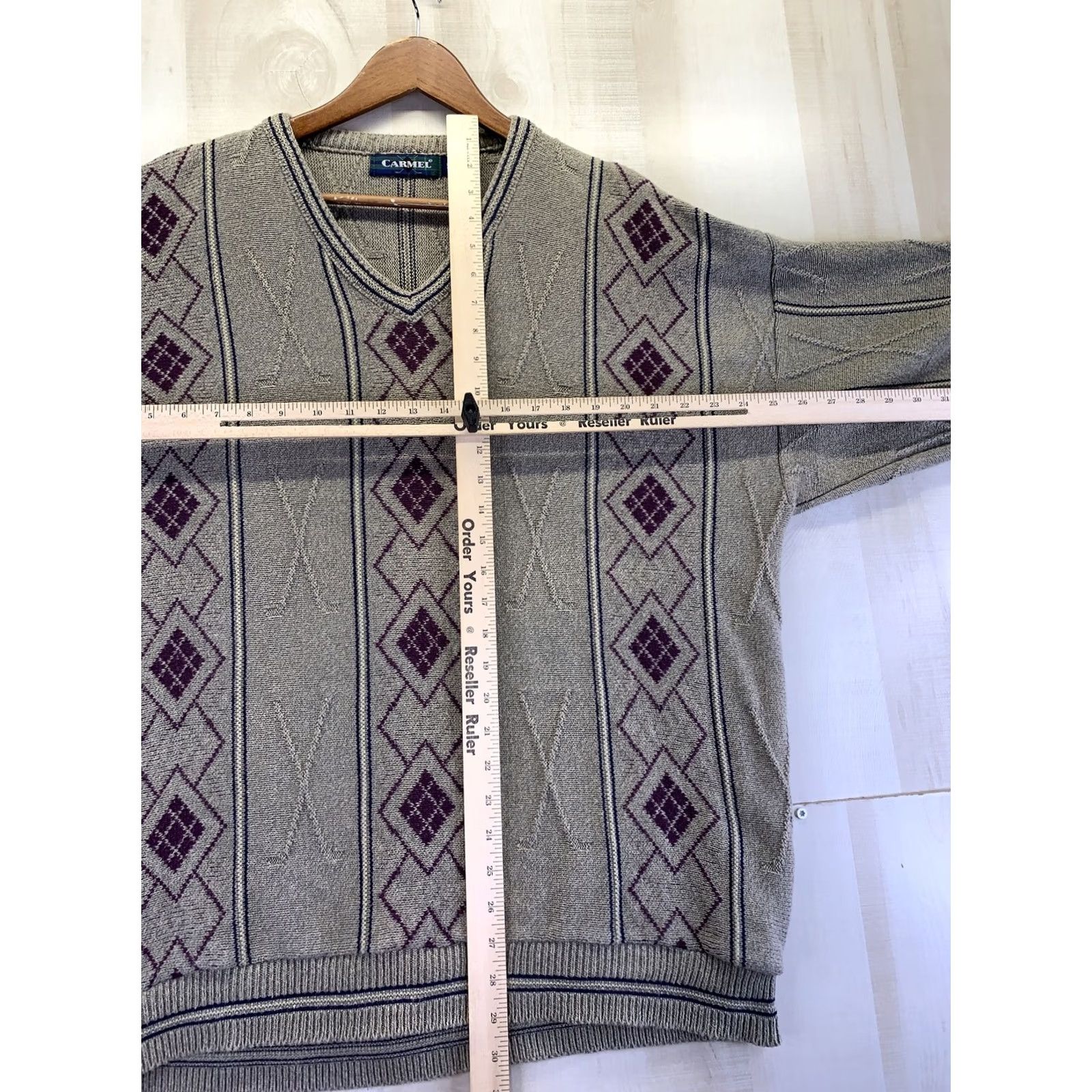 Vintage VINTAGE Golf Beige Argyle V Neck Knit Cotton Sweater USA Mens XL Mens Size XL Beige Argyle Golf V-Neck Knit Cotton Sweater 1980s 1990s Mens US Size US XL / EU 56 / 4 - 5 Thumbnail