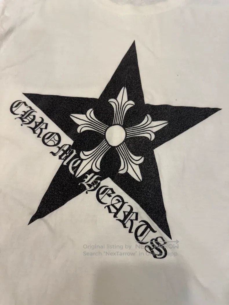 Chrome Hearts CHROME HEARTS Size M White T-shirt with a five-pointed star Size US M / EU 48-50 / 2 - 4 Thumbnail