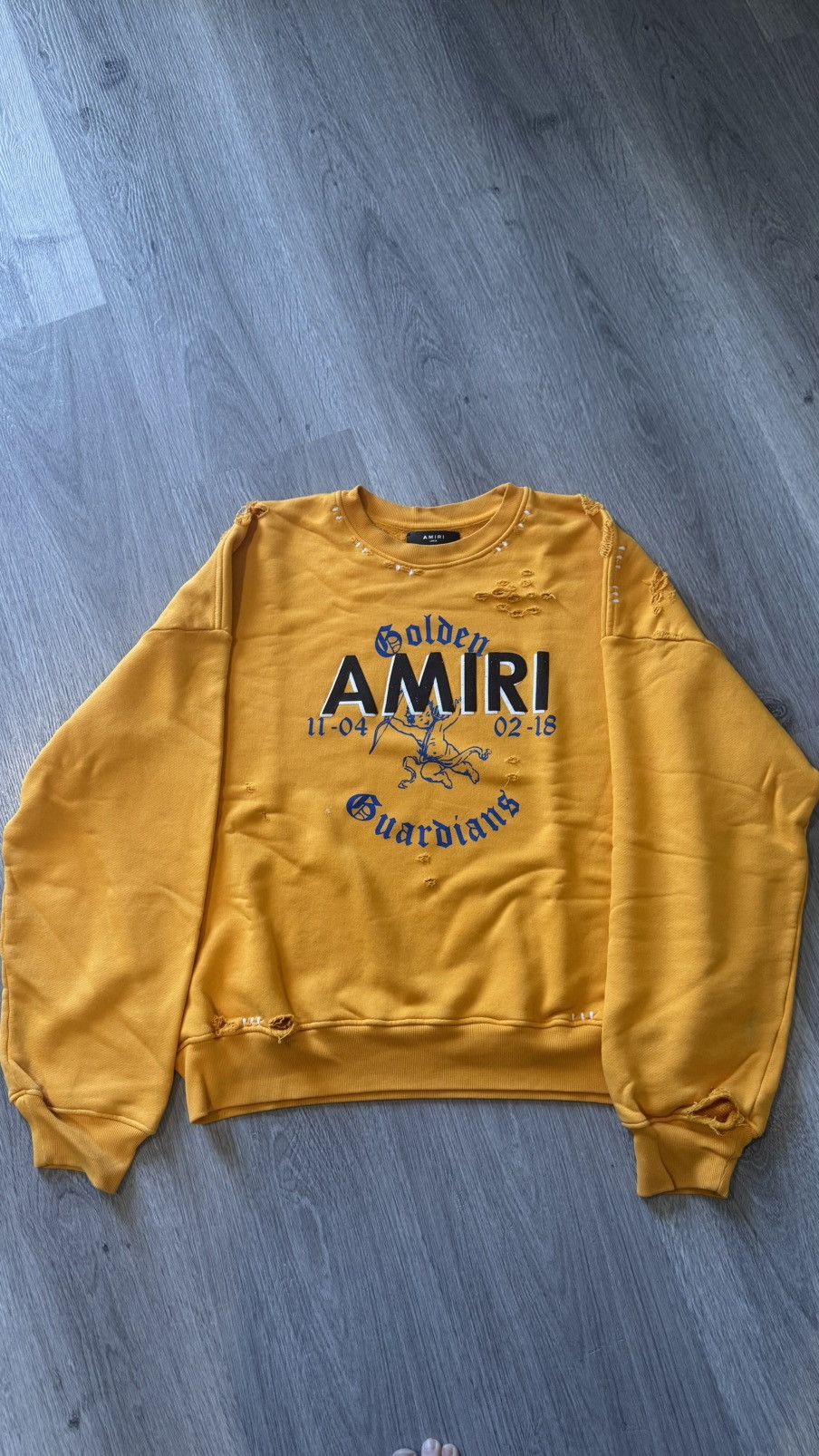 Amiri Amiri Golden Guardians Sweater - Yellow - Large Oversized Size US L / EU 52-54 / 3 - 1 Thumbnail