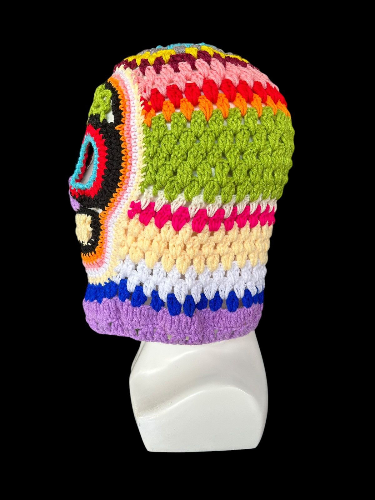 Japanese Brand × Vintage Very Rare Crochet Knitted Handmade Balaclava Masked ☠️☠️ Size ONE SIZE - 8 Thumbnail