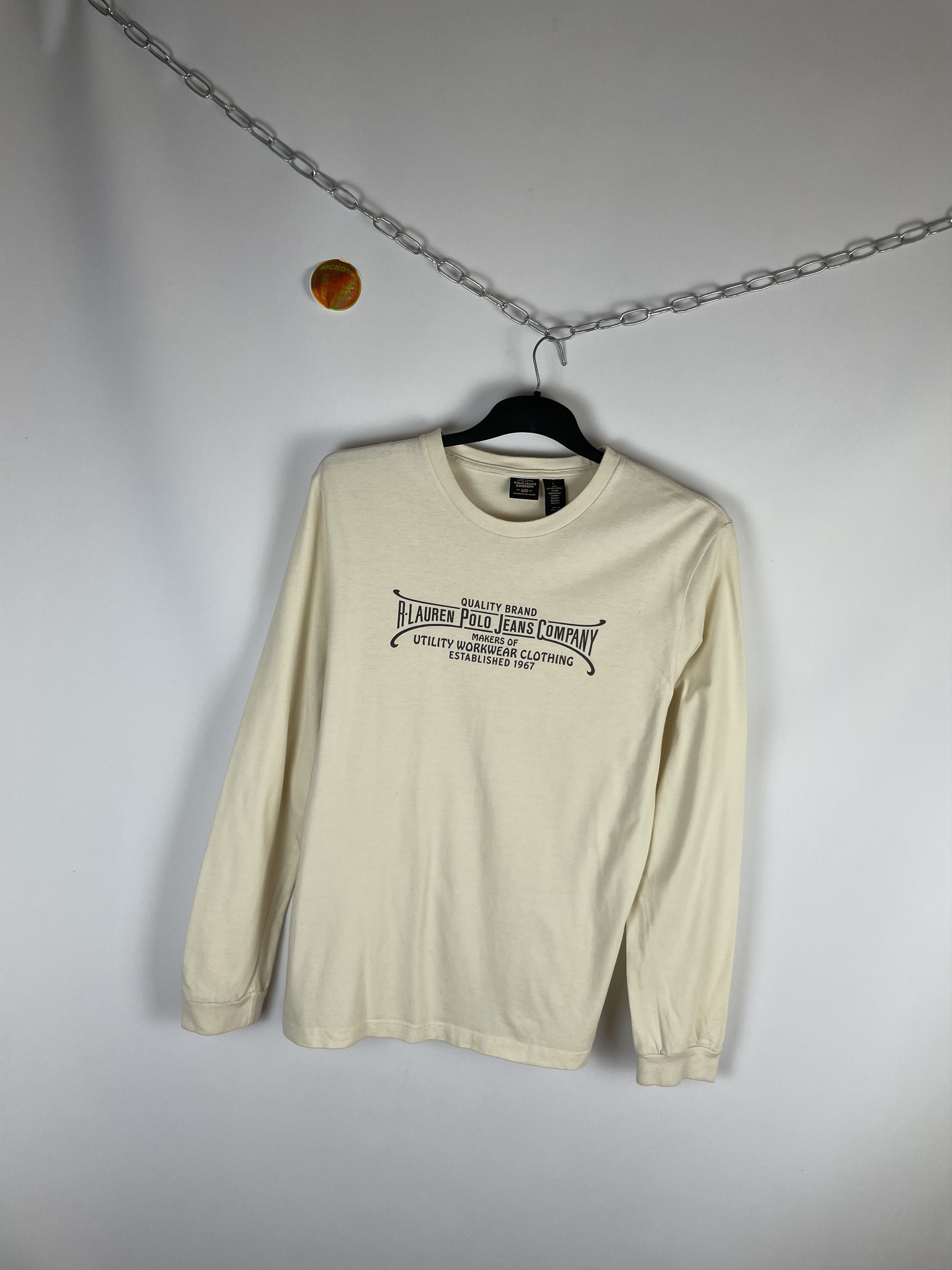 Polo Ralph Lauren × Ralph Lauren × Vintage Vintage Polo Jeans Co Mens Long Sleeve T-Shirts Size US L / EU 52-54 / 3 - 2 Thumbnail
