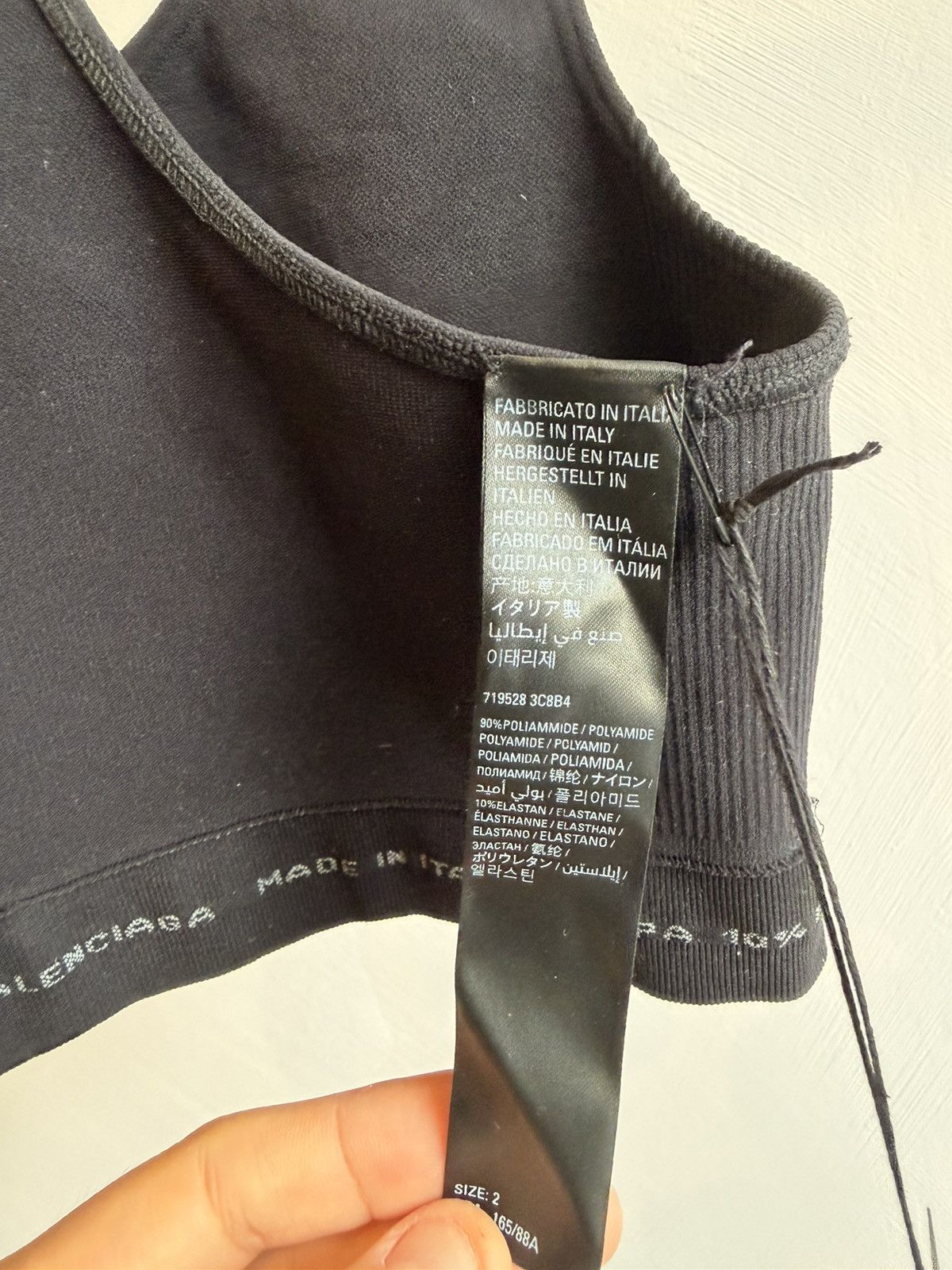 Balenciaga NWT Balenciaga Black Sports Bra Back Logo Top Women’s Size 2 Size S / US 4 / IT 40 - 5 Thumbnail