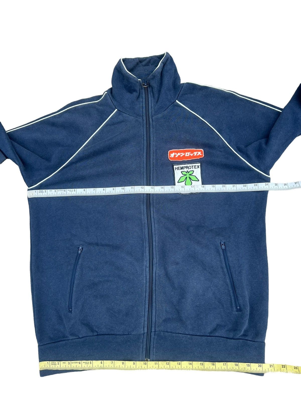 Vintage 90s Ozone Rocks Japan RE-EVOLUTION Faded Navy Zip Sweater Size US L / EU 52-54 / 3 - 3 Thumbnail