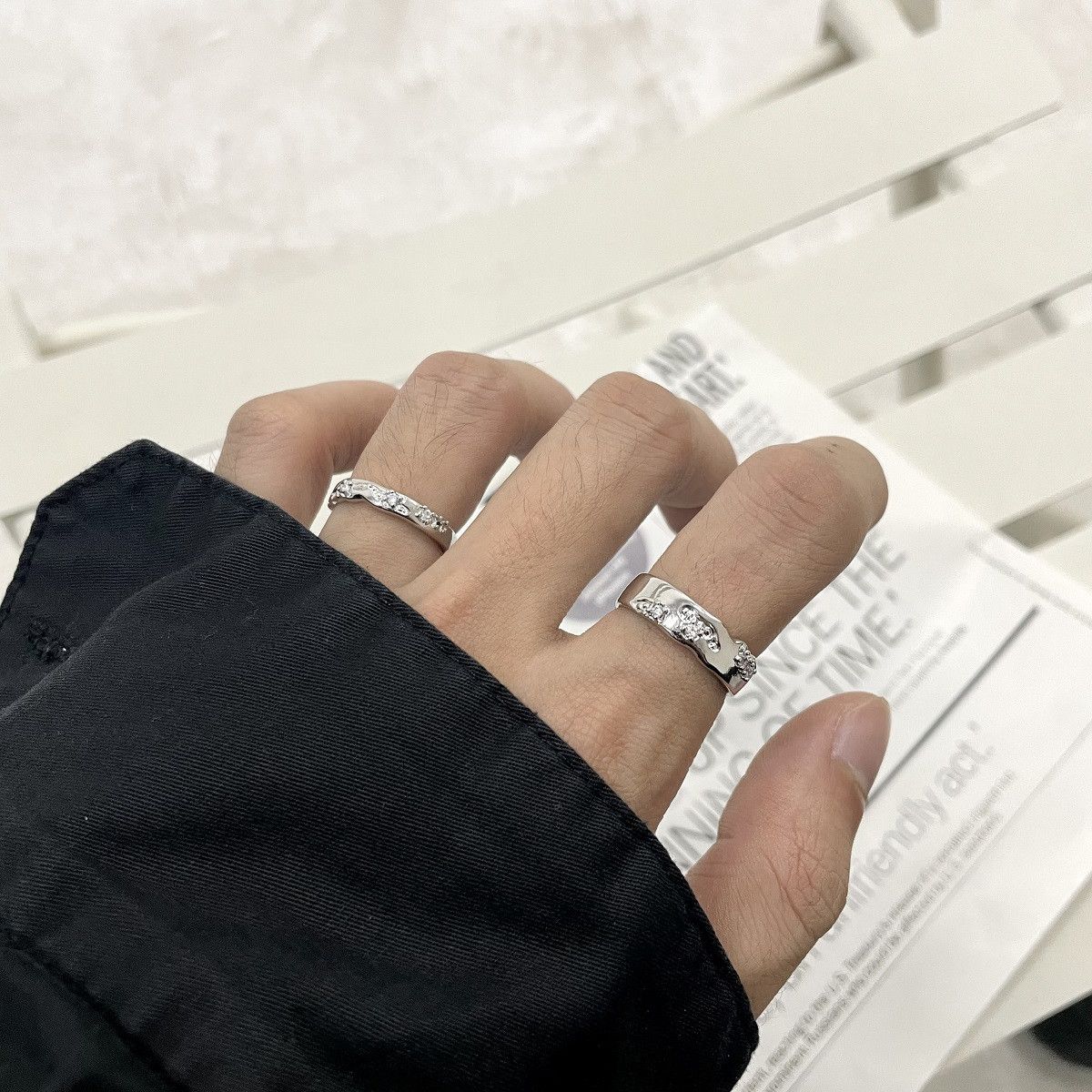 Jewelry Vintage Jewelry Rings Open Size Chrome Ring (Size 7-13) Size ONE SIZE - 3 Thumbnail