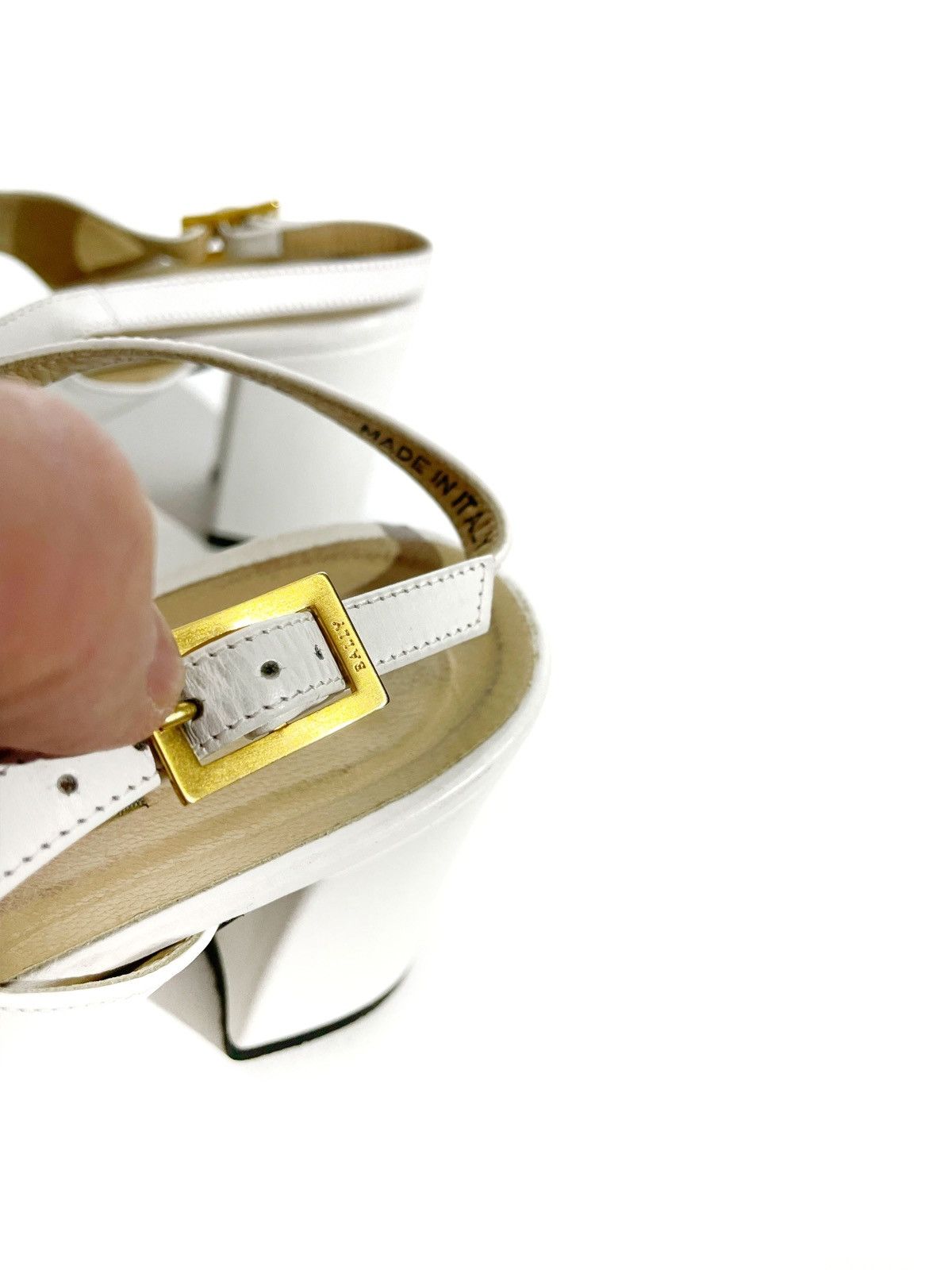 Bally × Designer Bally White Mayenne Made In Italy Sandal Open Toe Size 37 Size US 7 / IT 37 - 4 Thumbnail