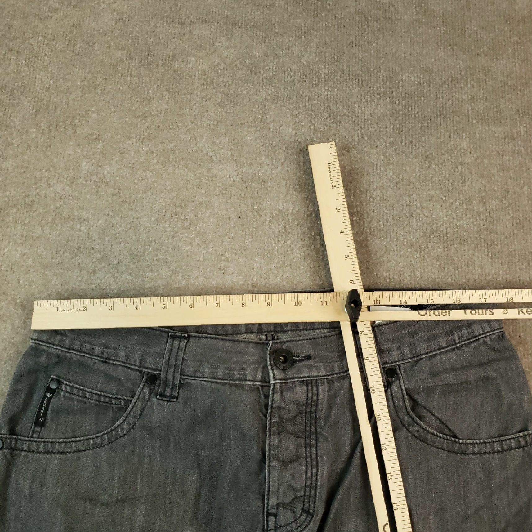 Vintage Armani Jeans Gray Denim Jeans 35x28 Classic Fit Straight Leg Mens Size US 35 - 4 Thumbnail