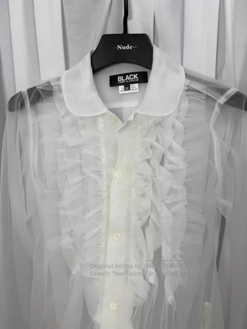 Comme des Garcons Comme Des Garcons Ruffled round neck sheer blouse| Size M / US 6-8 / IT 42-44 - 4 Thumbnail