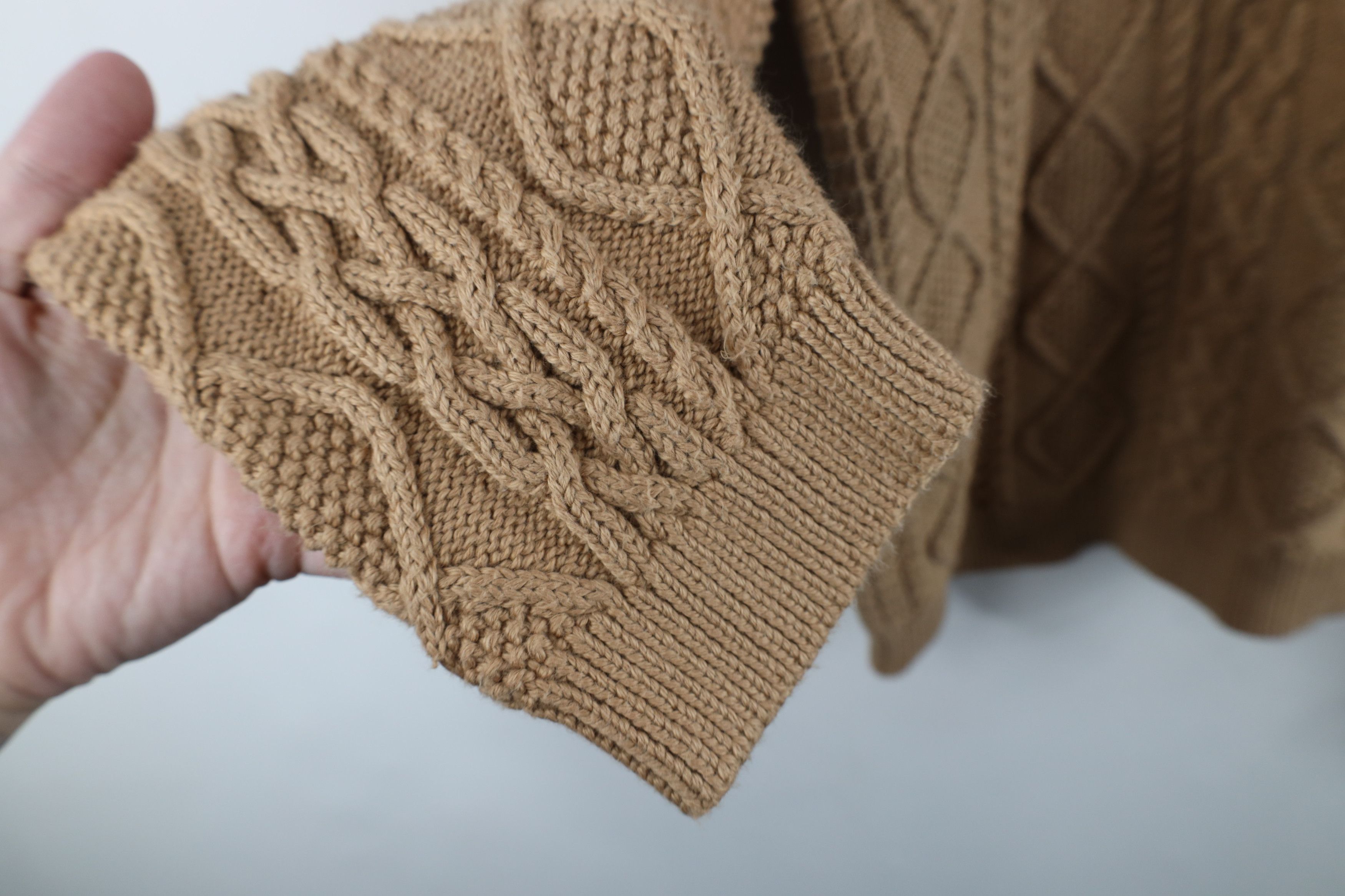 Ralph Lauren Vintage 90s Ralph Lauren Chunky Cable Knit Sweater Brown Size XL / US 12-14 / IT 48-50 - 8 Thumbnail