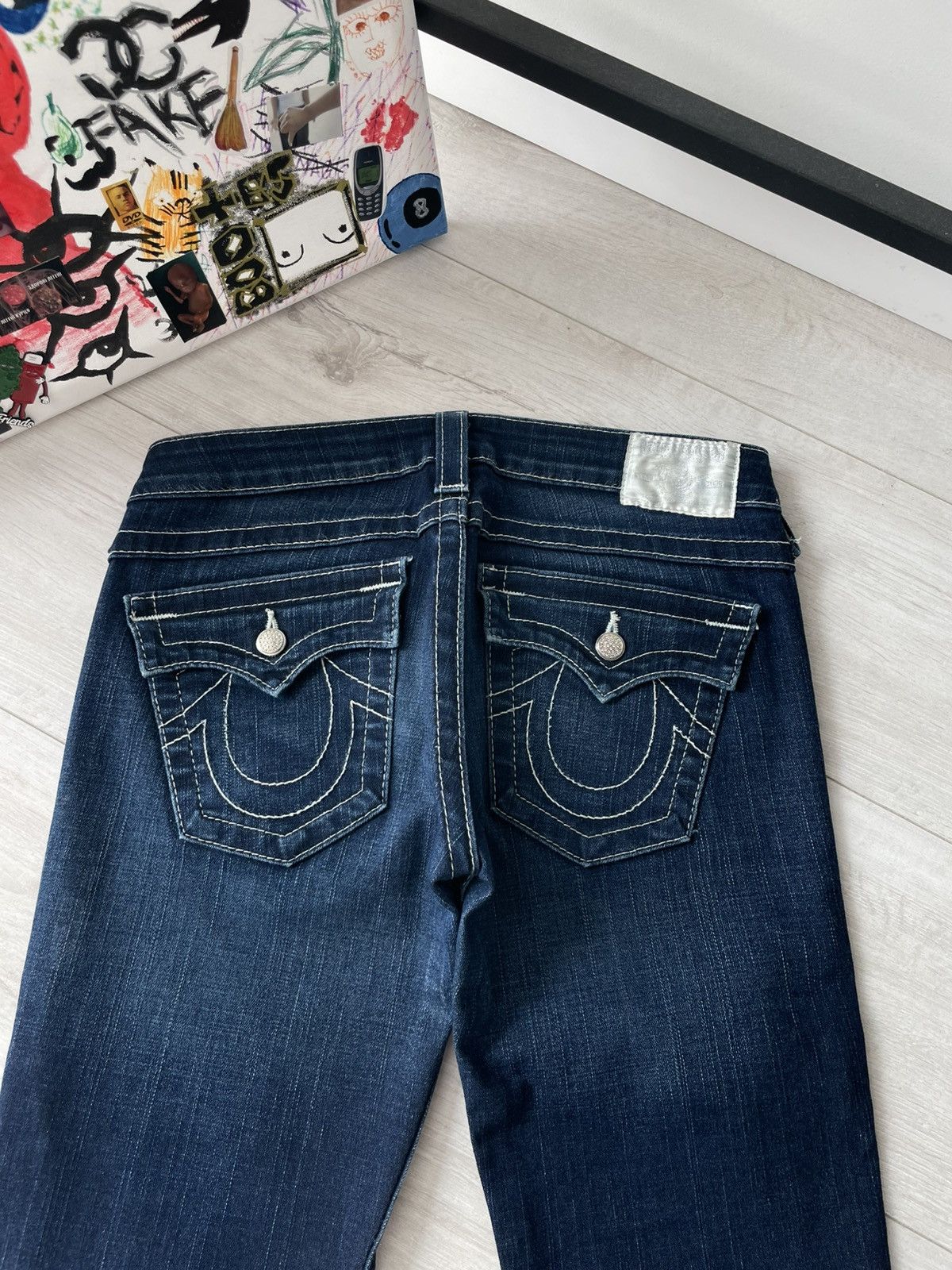 True Religion Vintage 00's True Religion Y2K Denim Jeans Pocket Logo Size 24" / US 00 / IT 34 - 5 Thumbnail