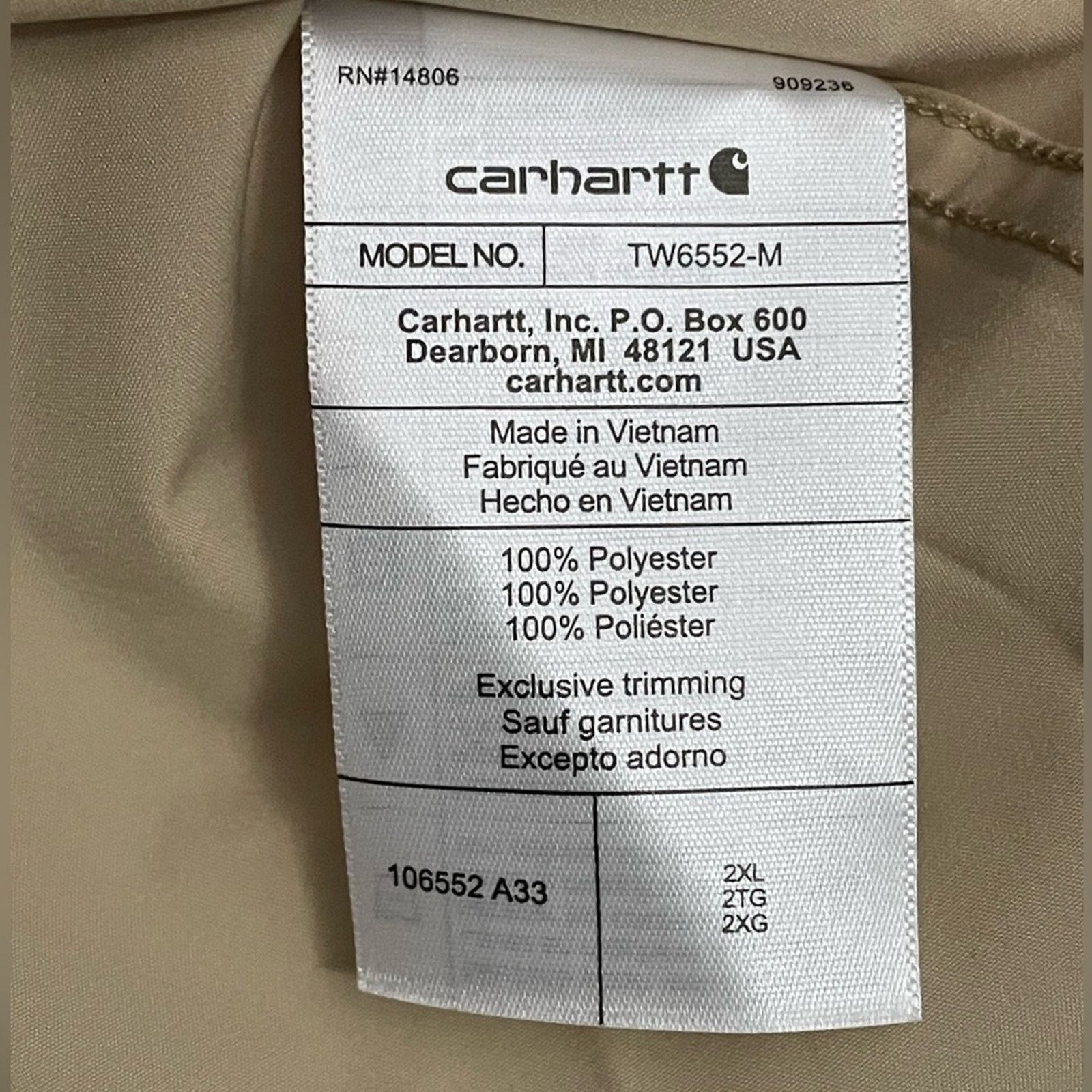 Carhartt CARHARTT Force Sun Defender Khaki Shirt Mens 2XL Long Sleeve Size US XXL / EU 58 / 5 - 7 Thumbnail