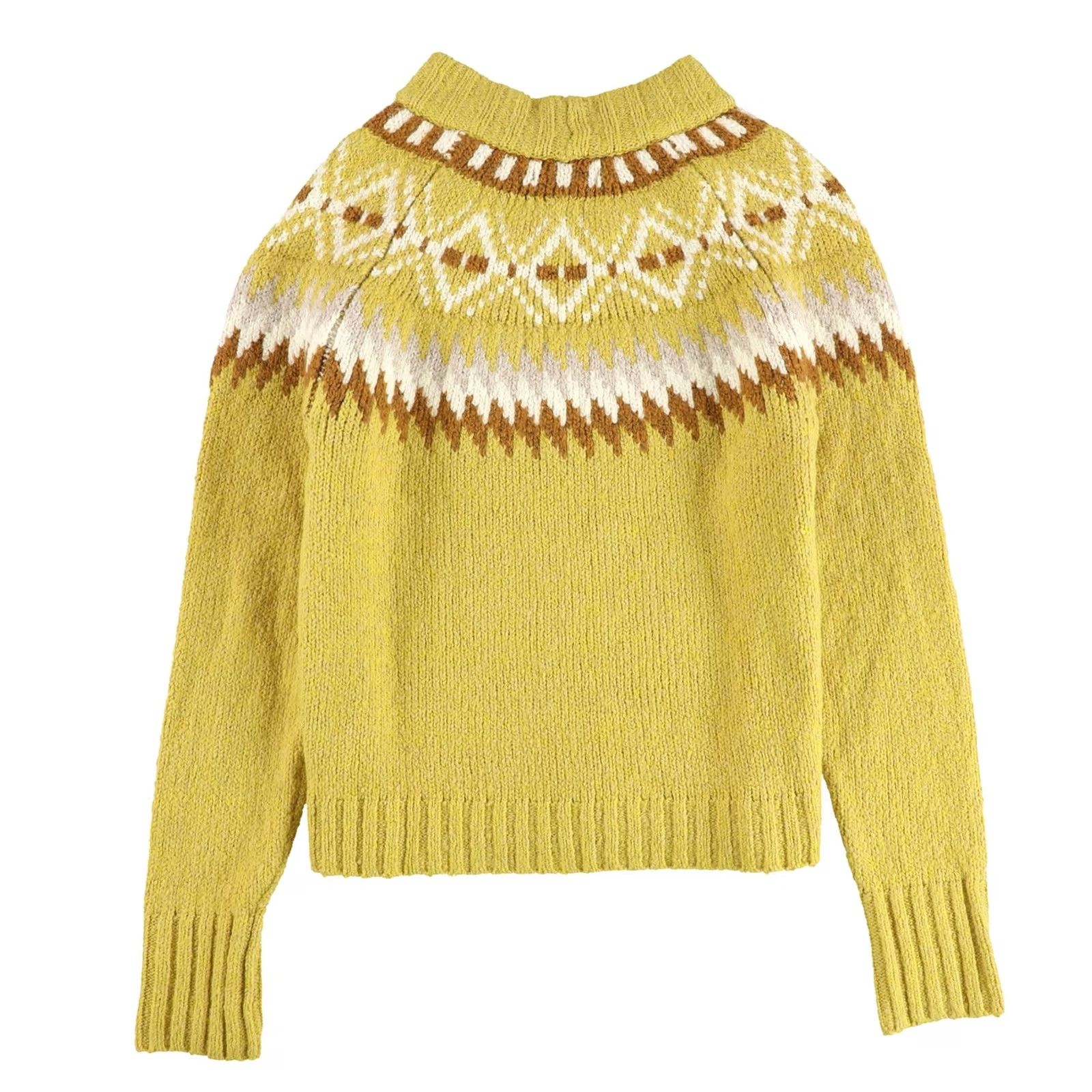 American Eagle Outfitters VINTAGE American Eagle Womens Fair Isle Pullover Sweater, yellowmulti, M Size M / US 6-8 / IT 42-44 - 2 Thumbnail