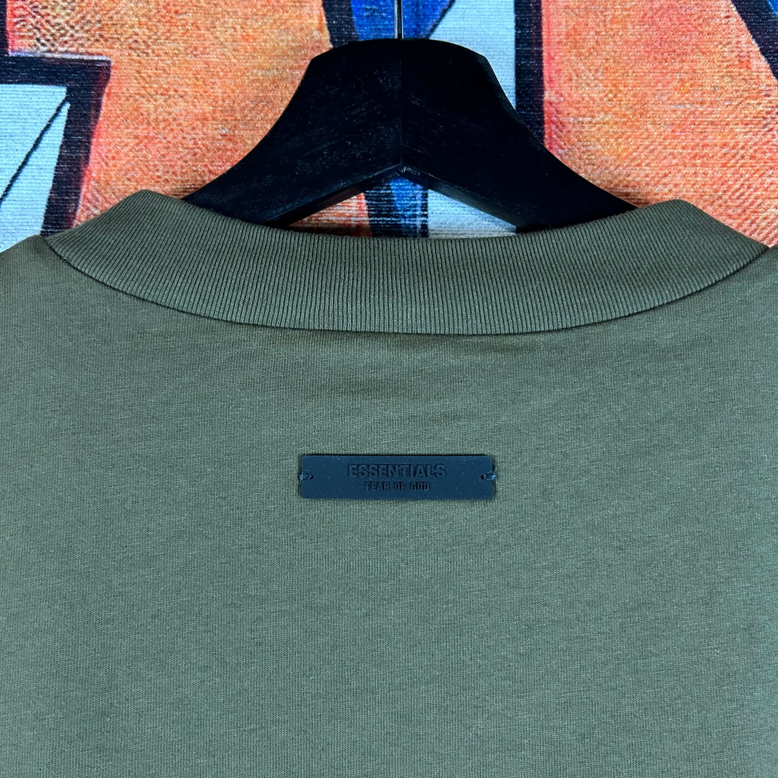 Essentials × Fear of God Fear Of God Essentials Olive Jersey Crewneck Tee Size M Size US M / EU 48-50 / 2 - 6 Thumbnail