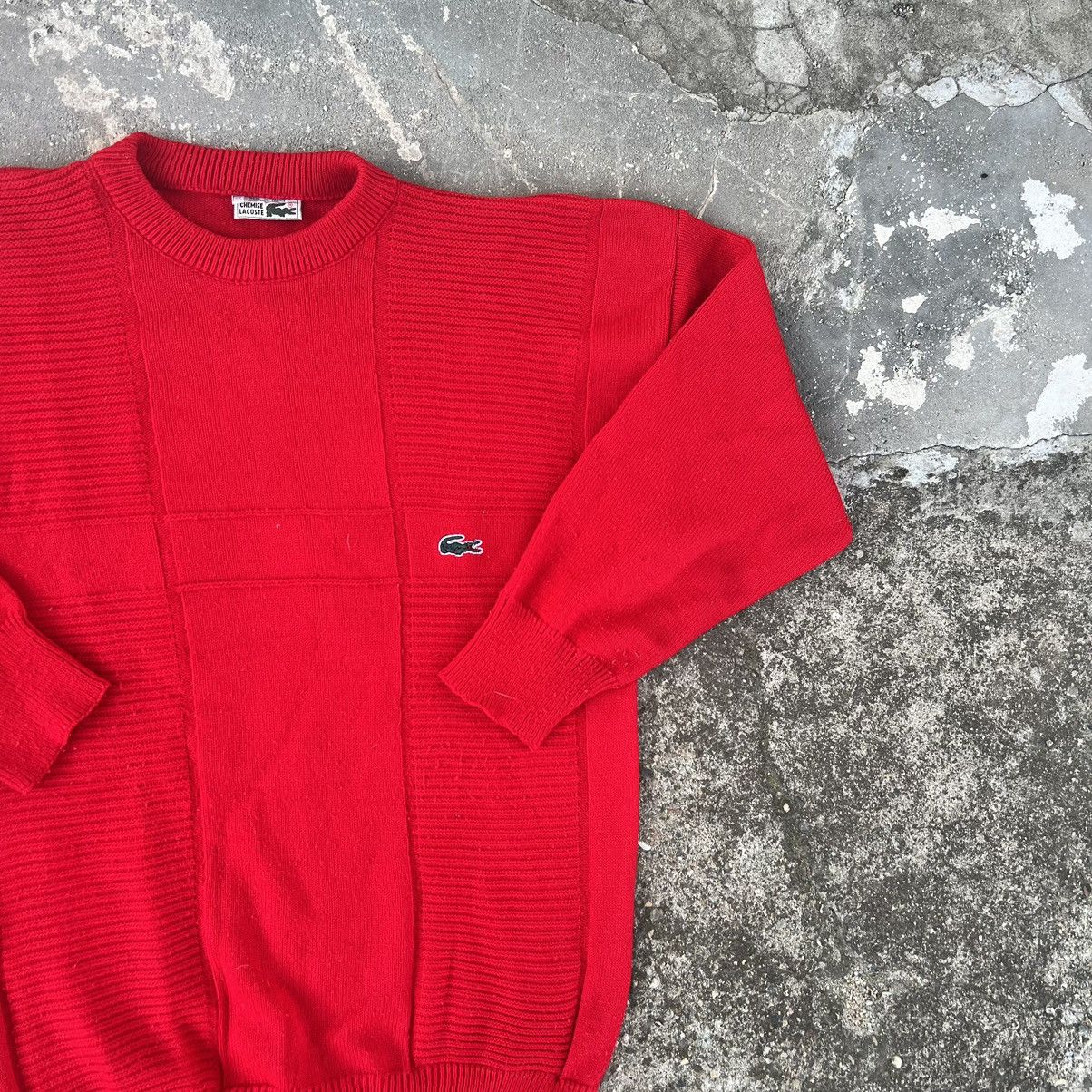 Izod × Lacoste × Vintage Lacoste Vintage Knit Sweater Red Sweatshirt Size US L / EU 52-54 / 3 - 3 Thumbnail