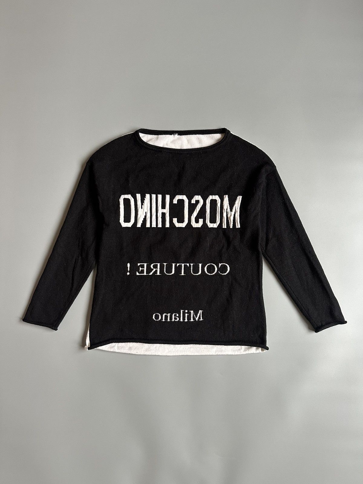 Moschino Moschino Couture Reversible Logo Wool Sweater Size US 4/I 38 Size S / US 4 / IT 40 - 1 Thumbnail