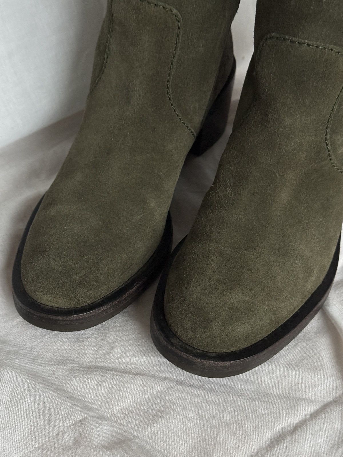 Designer × Gucci Gucci Suede Khaki Riding Boots Size US 4 / IT 34 - 5 Thumbnail