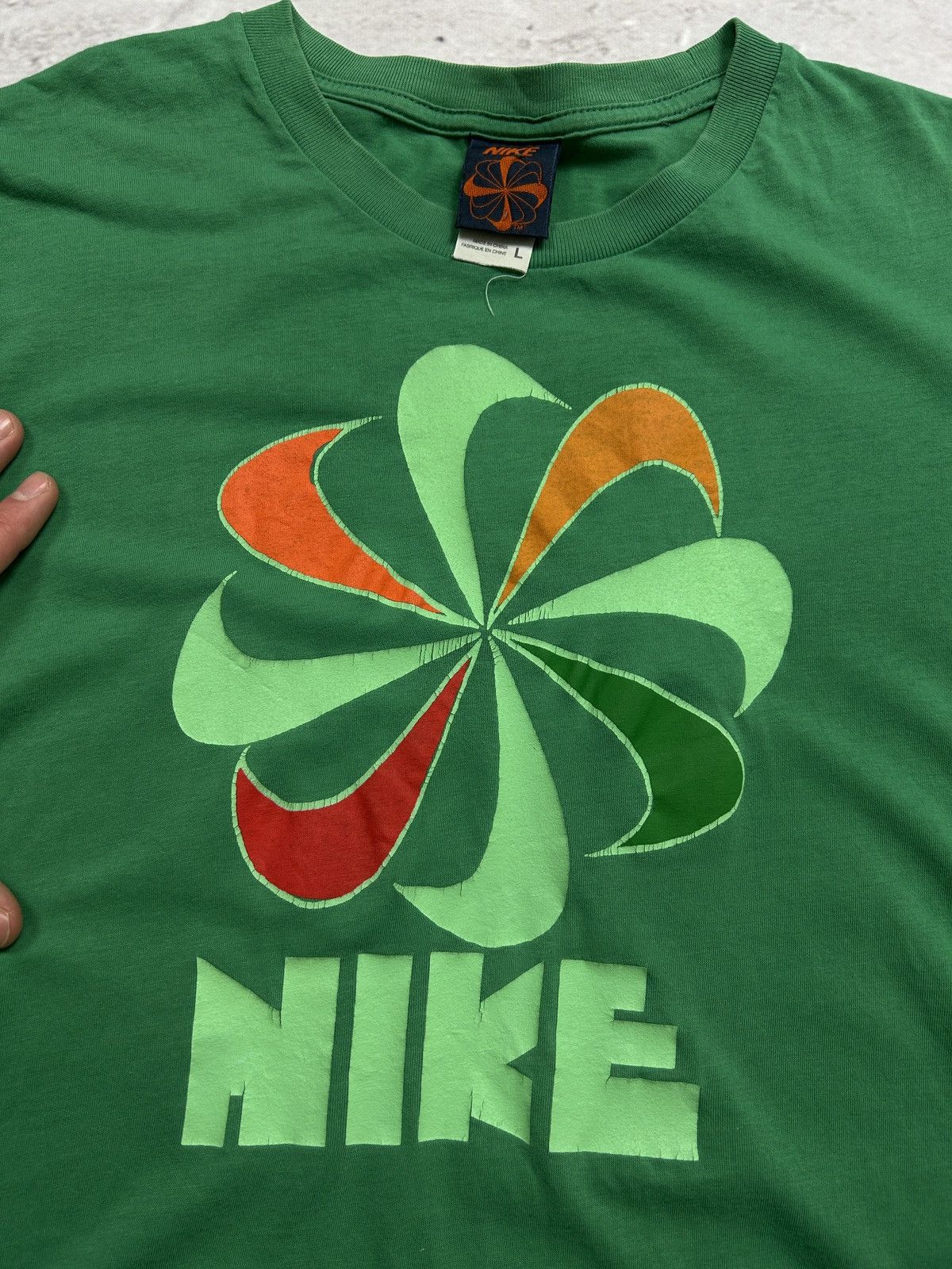 Nike 💥Vintage Nike Pinwheel Single Stitch Green T-shirt Big Logo💥 Size US L / EU 52-54 / 3 - 4 Thumbnail