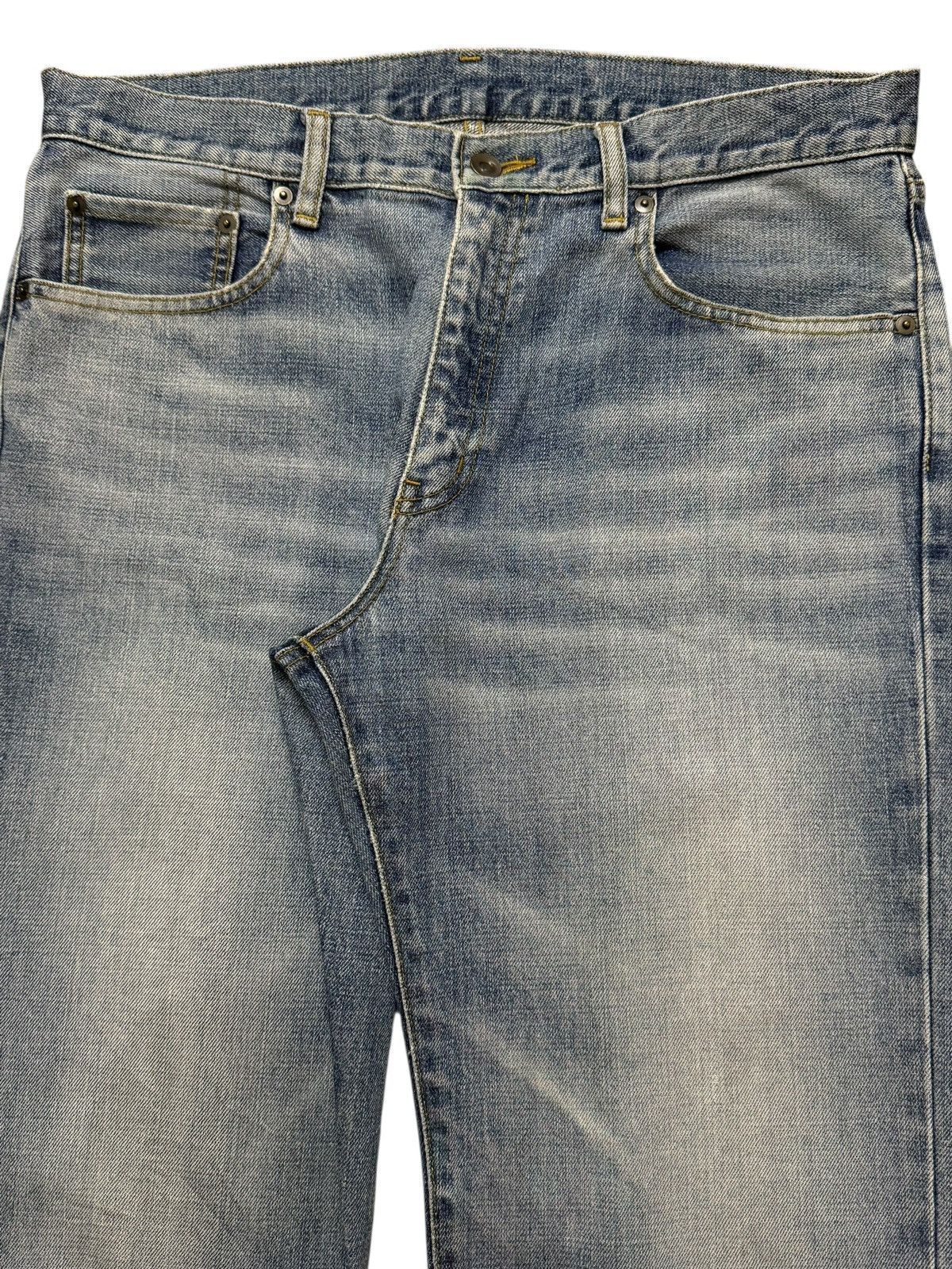 Uniqlo Vintage Y2K Japanese Uniqlo Faded Wash Distress Straight Leg Size US 34 / EU 50 - 3 Thumbnail