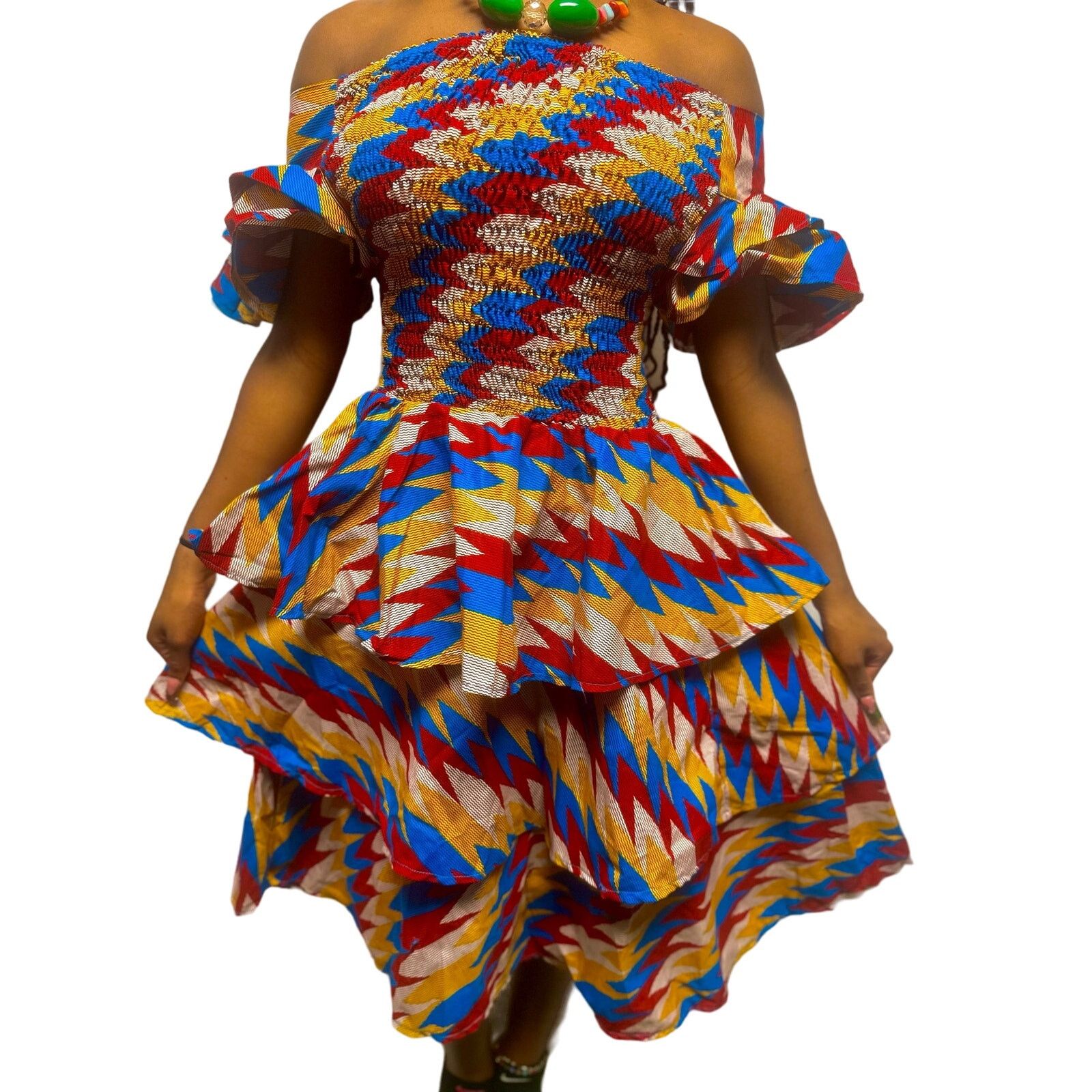 Other Beautiful African print flowy shoulderless dress Size M / US 6-8 / IT 42-44 - 2 Thumbnail