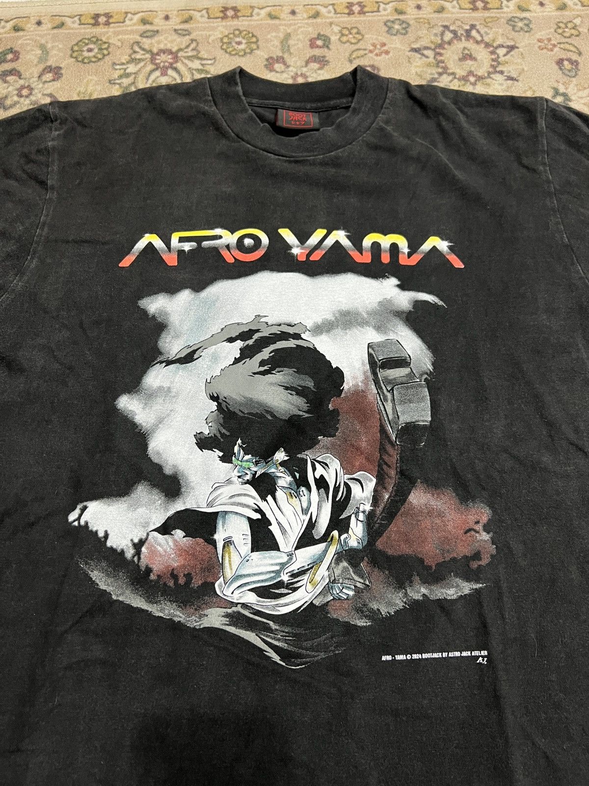 image of Anima x Cartoon Network Afro Samurai X Hajime Sorayama Ripoff Anime Movie Tee Tshirt in Black (Size