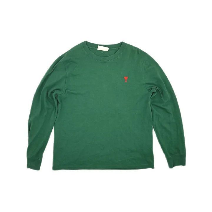 AMI AMIPARIS Logo Embroidered Long Sleeve T-Shirt -2507 Size US L / EU 52-54 / 3 - 1 Thumbnail