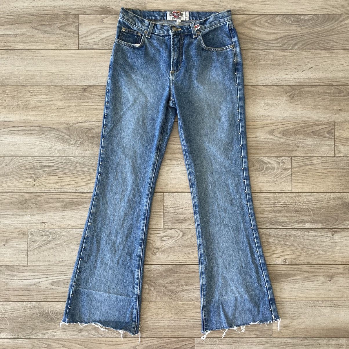 XOXO Vtg Y2k flare wide leg fragile jeans by xoxo Size 28" / US 6 / IT 42 - 1 Thumbnail