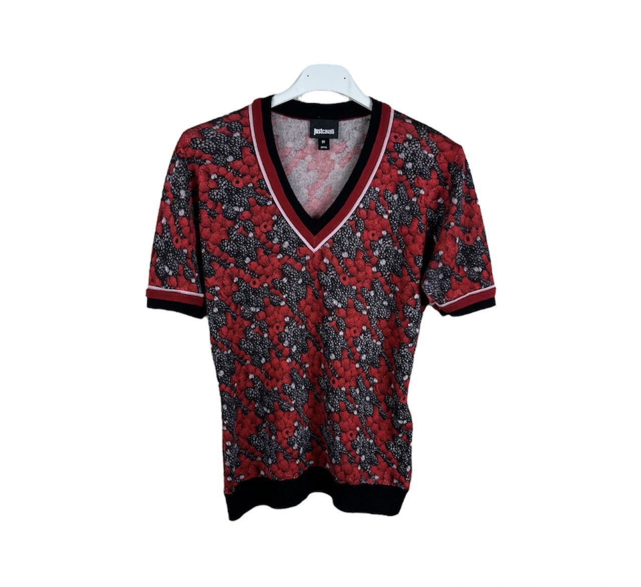 Designer × Just Cavalli Just Cavalli silk cashmere full print v-neck sweater luxury Size M / US 6-8 / IT 42-44 - 1 Thumbnail