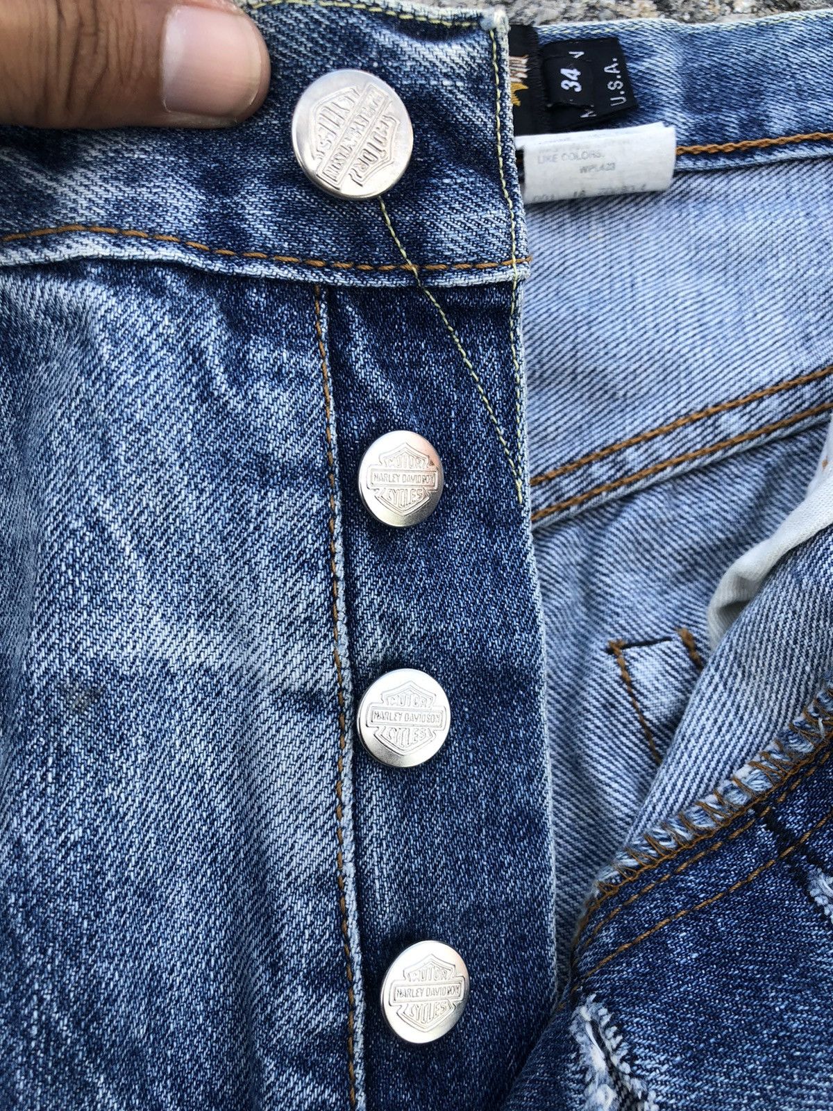 Harley Davidson × Vintage Vintage Harley Davidson Denim Jeans Size US 33 - 6 Thumbnail