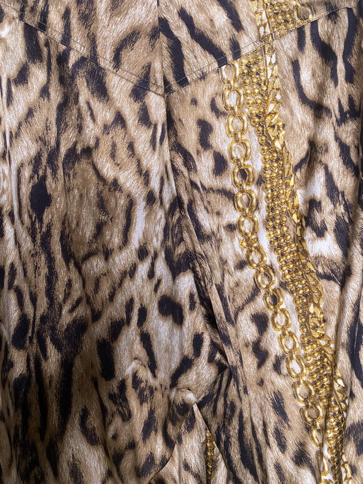 Roberto Cavalli Roberto Cavalli Leopard & Gold Chains Silk Pants Size 25" / US 0 / IT 36 - 10 Thumbnail