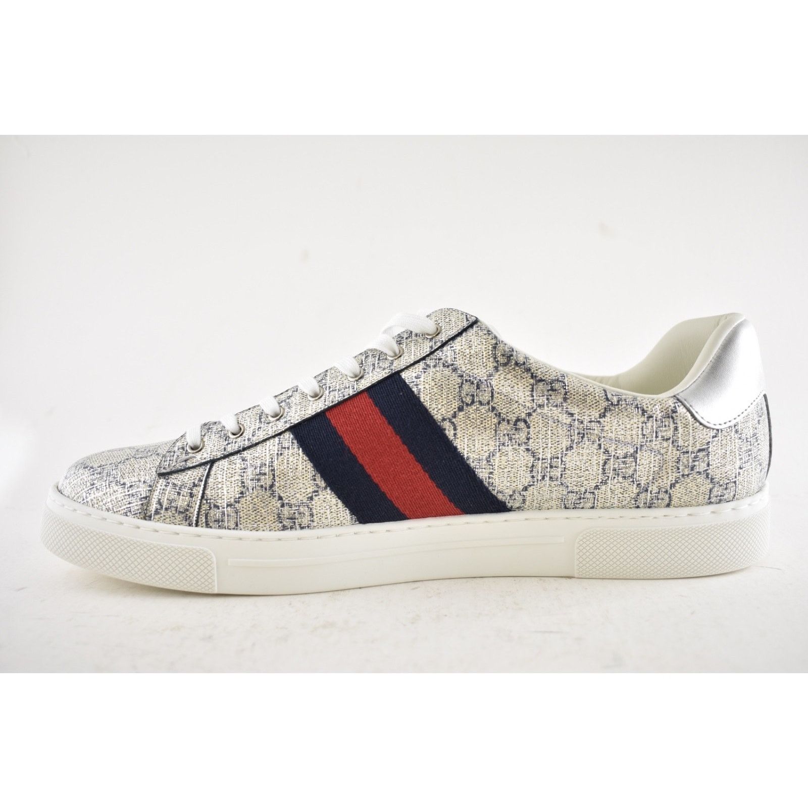 Gucci Gucci Ace GG Logo Supreme Canvas Beige Blue Silver Size US 13 / EU 46 - 13 Thumbnail