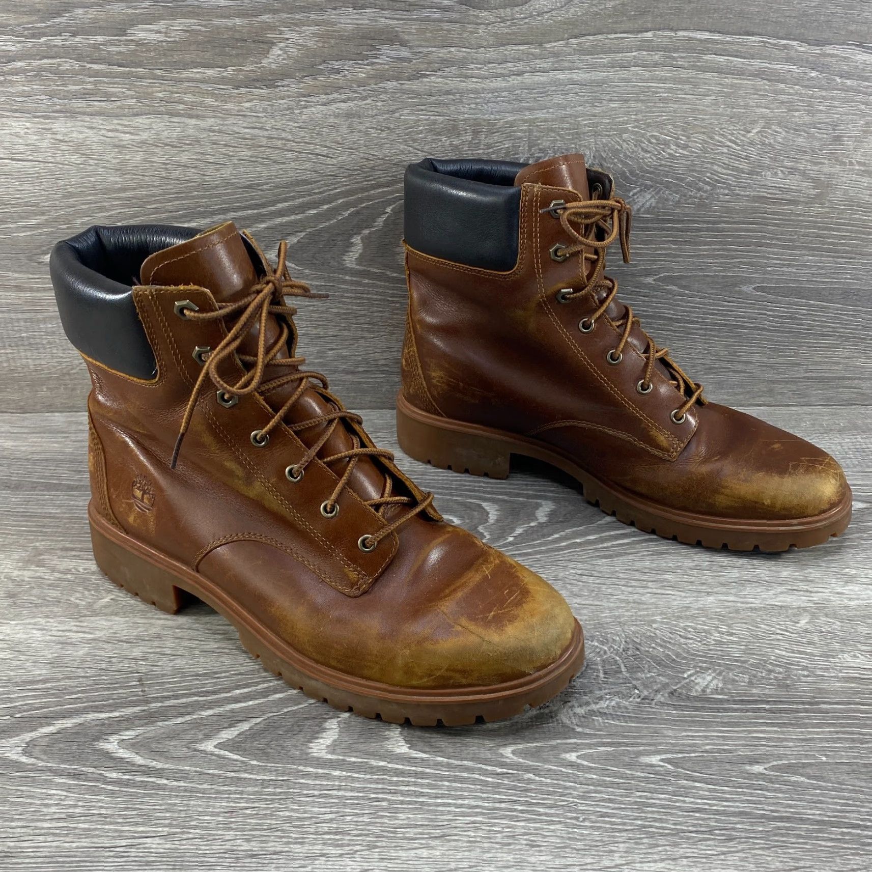 Timberland TIMBERLAND Jayne Womens 11 Boots Brown Leather Waterproof Ankle Combat Bootie Size US 9 / IT 39 - 2 Thumbnail