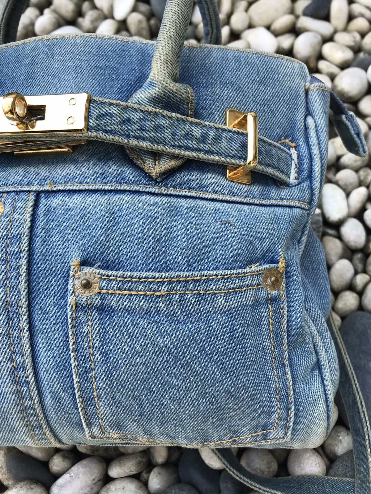 Handmade HANDMADE DENIM BIRKIN 2 WAY STYLE HANDBAG CROSSBODY Size ONE SIZE - 5 Thumbnail