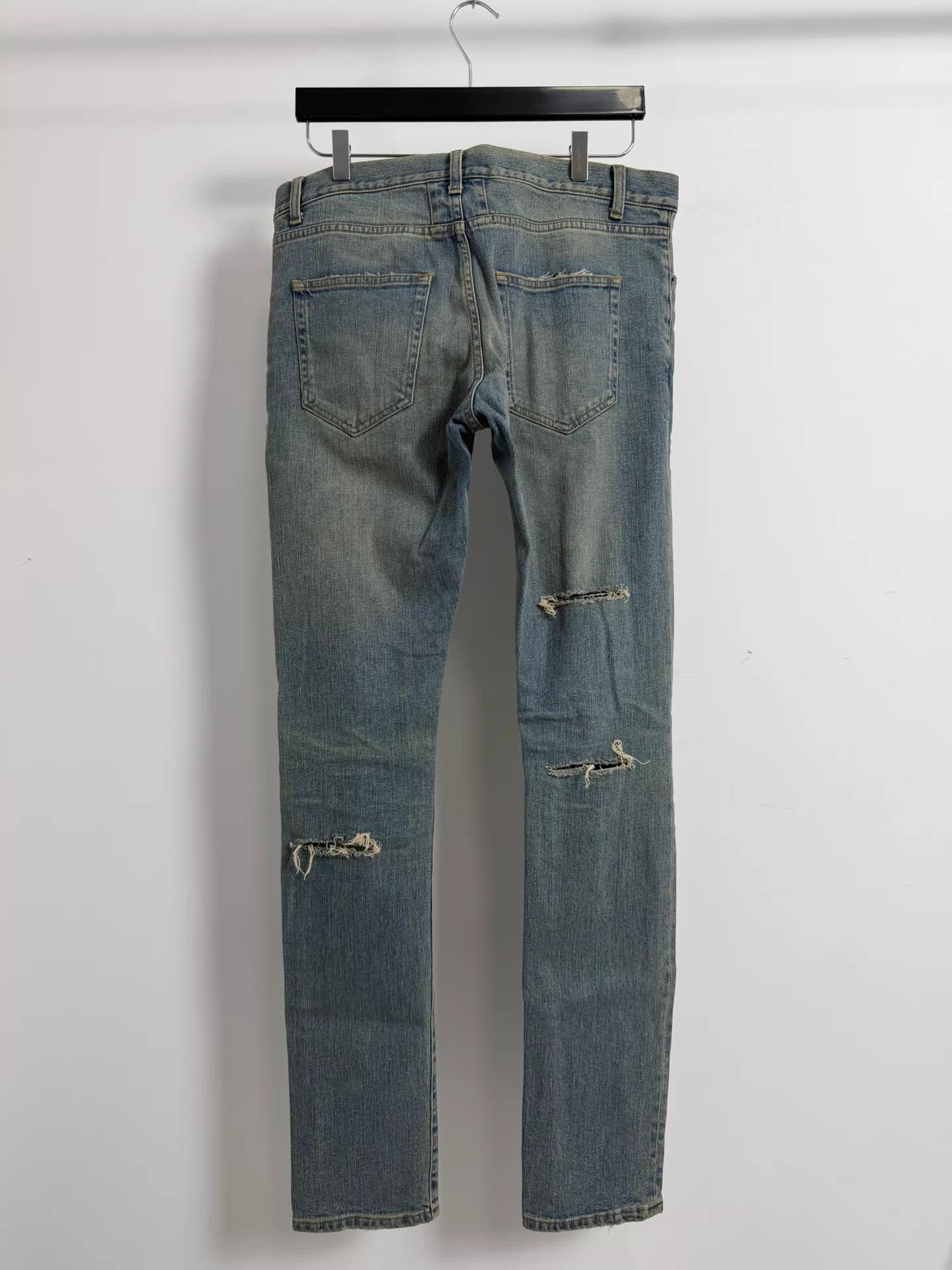 Yves Saint Laurent YSL 14FW Light Blue 4-Slash Distressed Skinny Jeans GD Worn Size US 32 / EU 48 - 2 Thumbnail