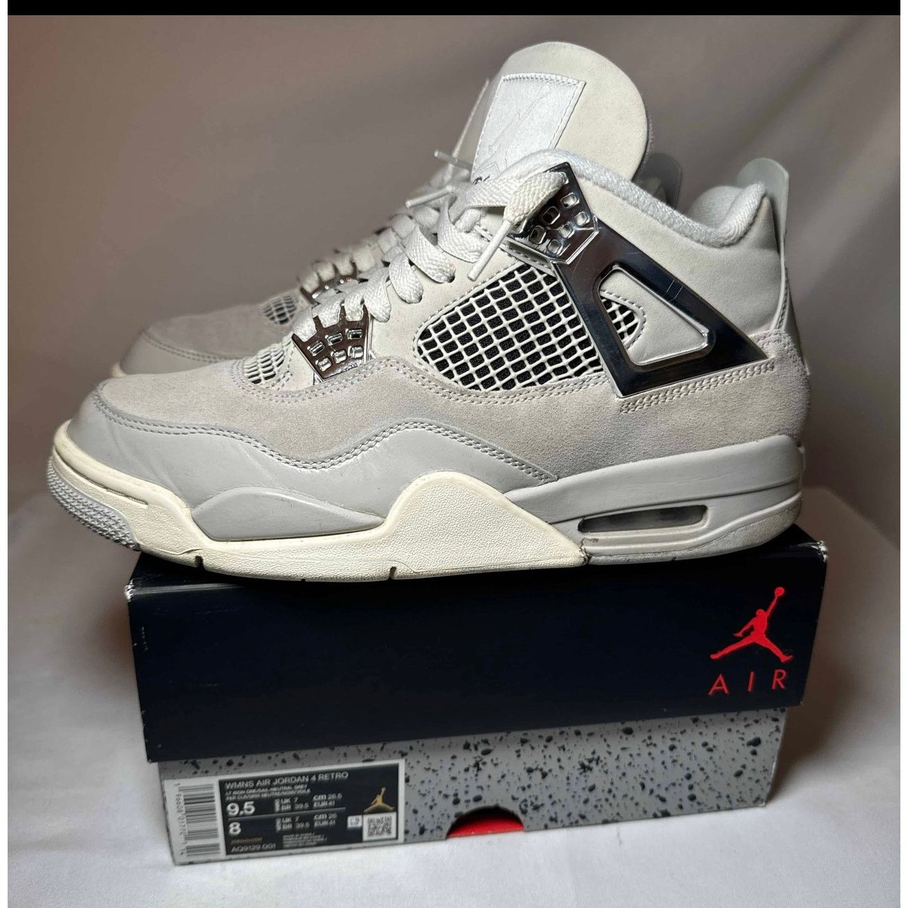 Jordan Brand × Nike Size 9.5 Wmns Air Jordan 4 Retro Frozen Moments Womens Shoes Size US 9.5 / IT 39.5 - 1 Thumbnail