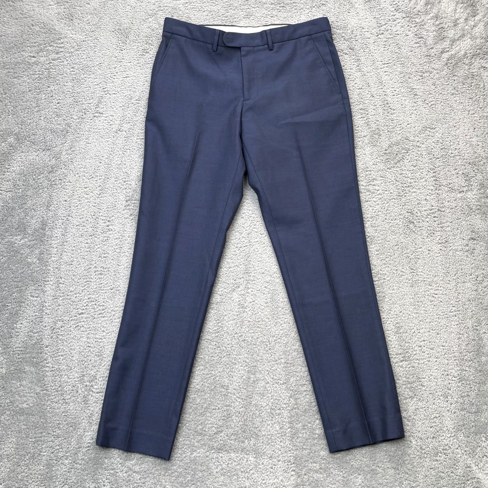 J.Crew J Crew Pants Mens Blue Bowery Slim Wool Straight Leg Dress Business 31x30 Lined Size US 31 - 2 Thumbnail