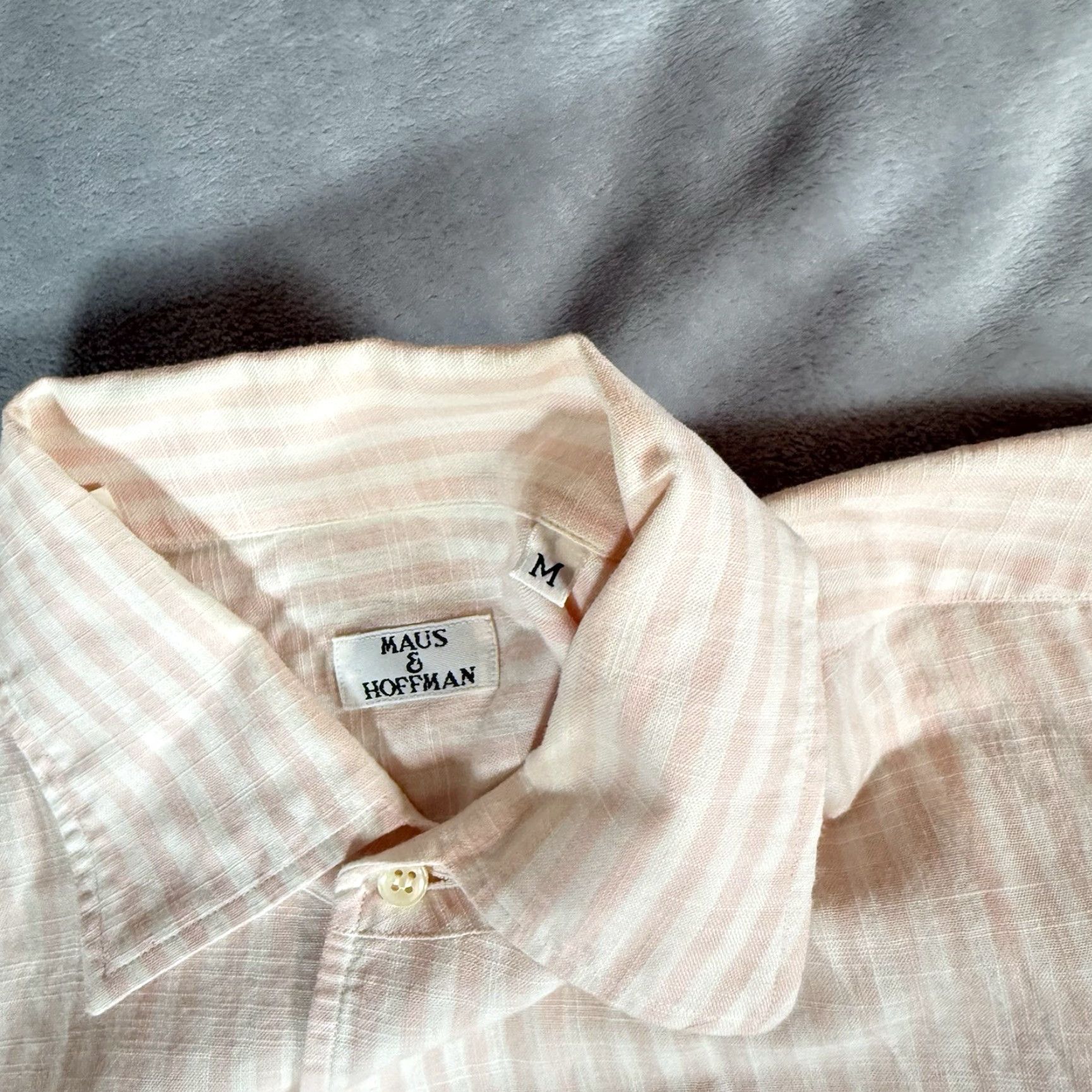 Pinko Vintage Maus & Hoffman Cotton Striped Button Shirt Mens Medium Pink 80s Size US M / EU 48-50 / 2 - 5 Thumbnail