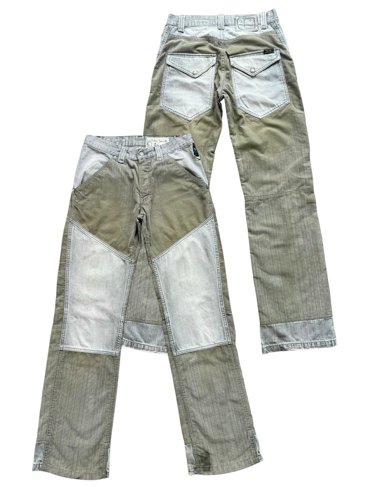 Beauty Beast × Japanese Brand Teddy Smith Patchwork Wide Corduroy Baggy Pants 31x33 Size US 31 - 1 Thumbnail