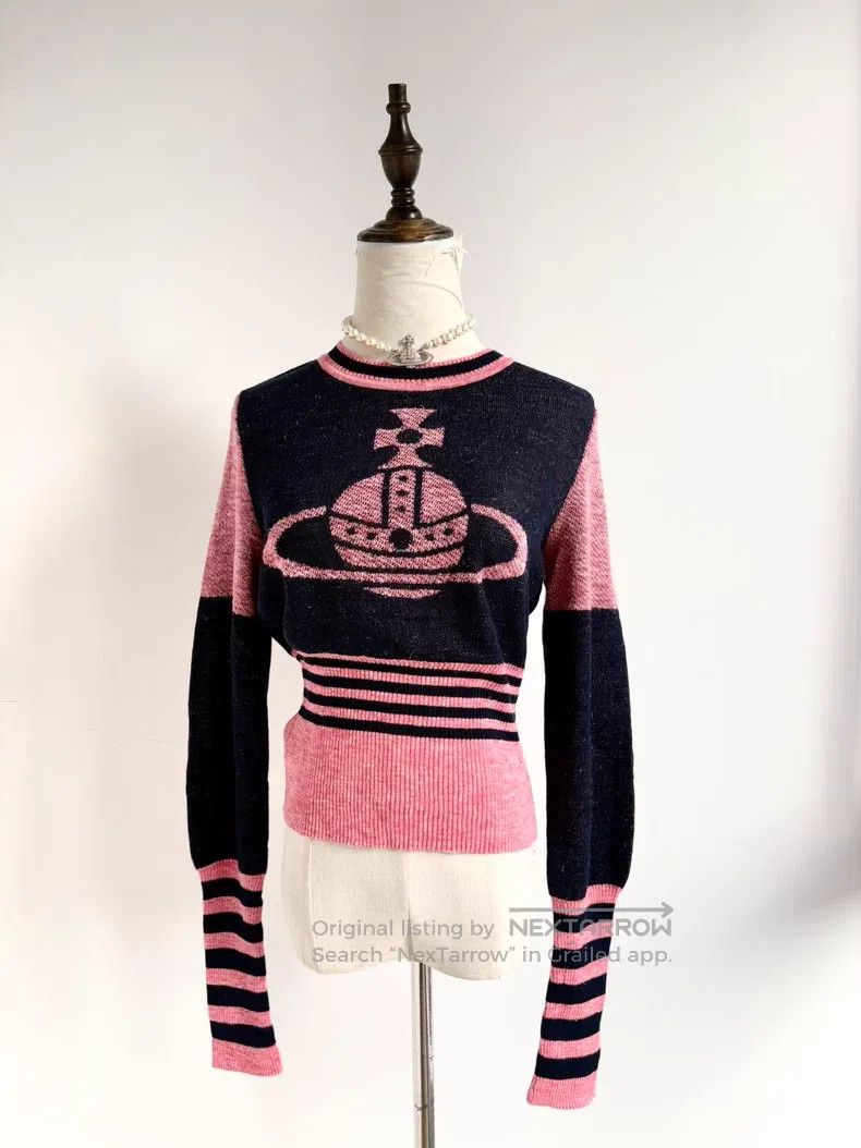 Vivienne Westwood Vivienne Westwood size 00 Pink Black Mixed Big Saturn Knit Size ONE SIZE - 2 Thumbnail