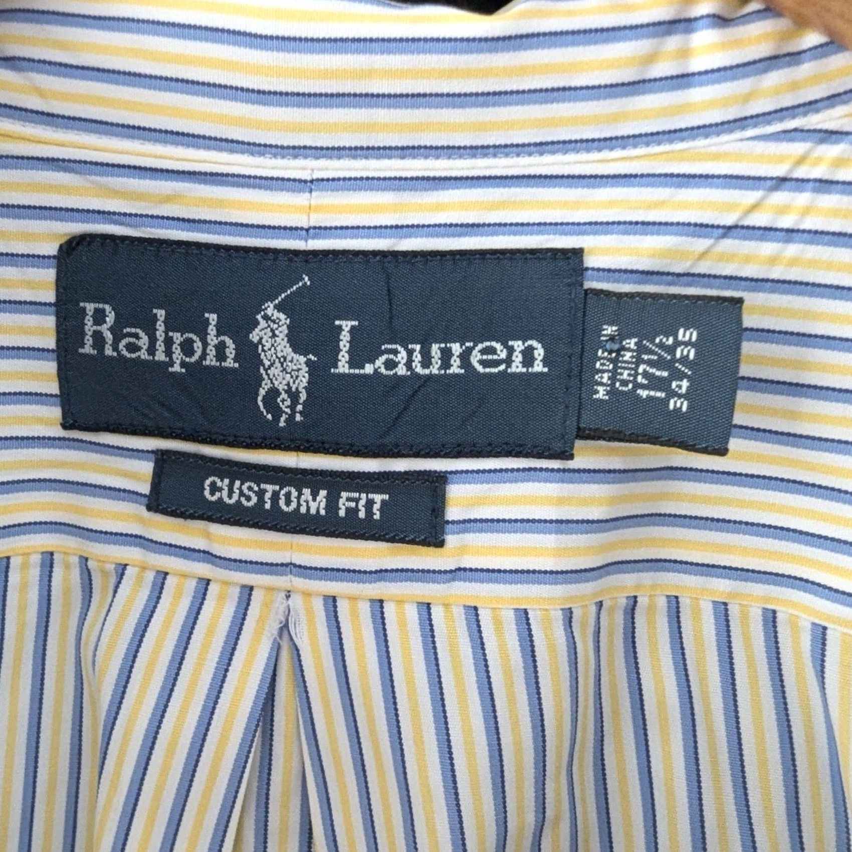 Ralph Lauren Ralph Lauren Shirt Mens Custom Fit Striped Blue Yellow 17.5 34/35 Button Down Size US XXL / EU 58 / 5 - 4 Thumbnail