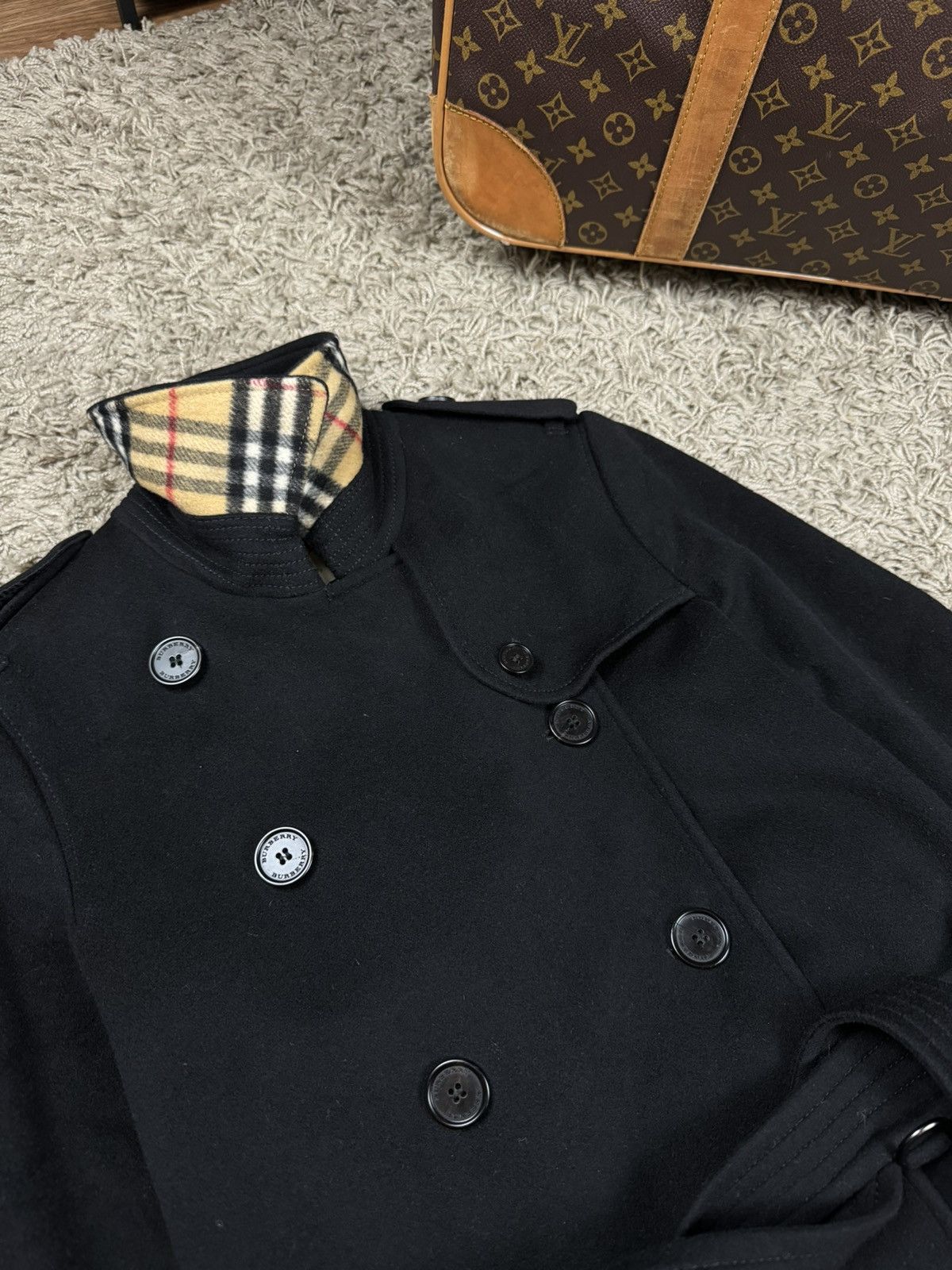 Burberry Wool coat trench Burberry original streetwear luxury item Size S / US 4 / IT 40 - 2 Thumbnail