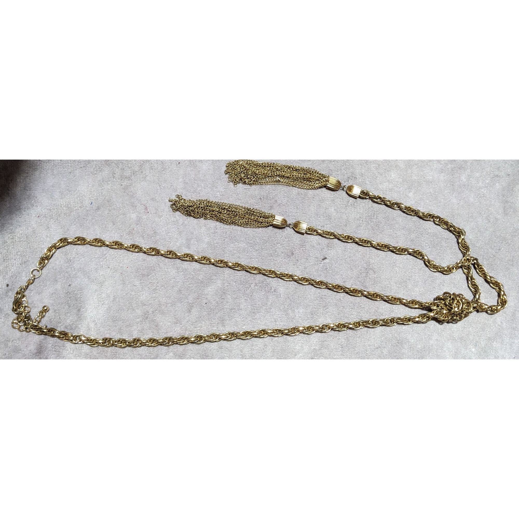 Other Vintage Gold Chain Knotted Tassel Necklace Size ONE SIZE - 9 Thumbnail