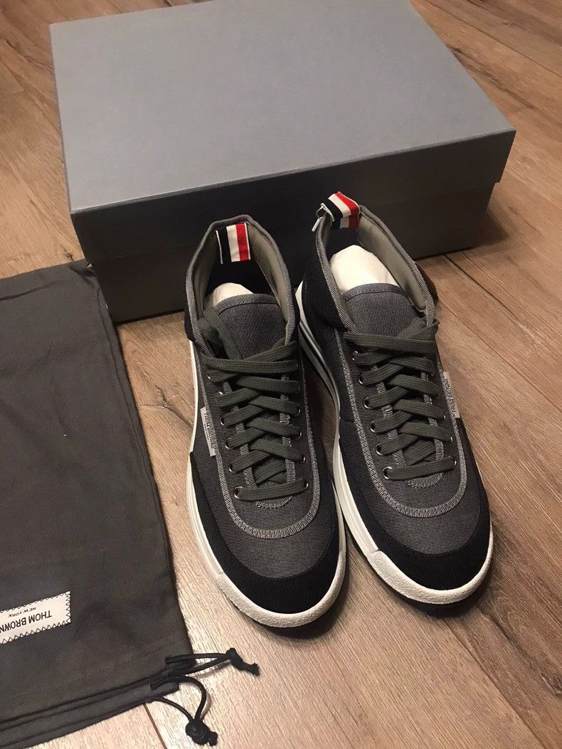 Thom Browne Thom Browne Black and gray denim sneakers Size US 9 / EU 42 - 1 Thumbnail
