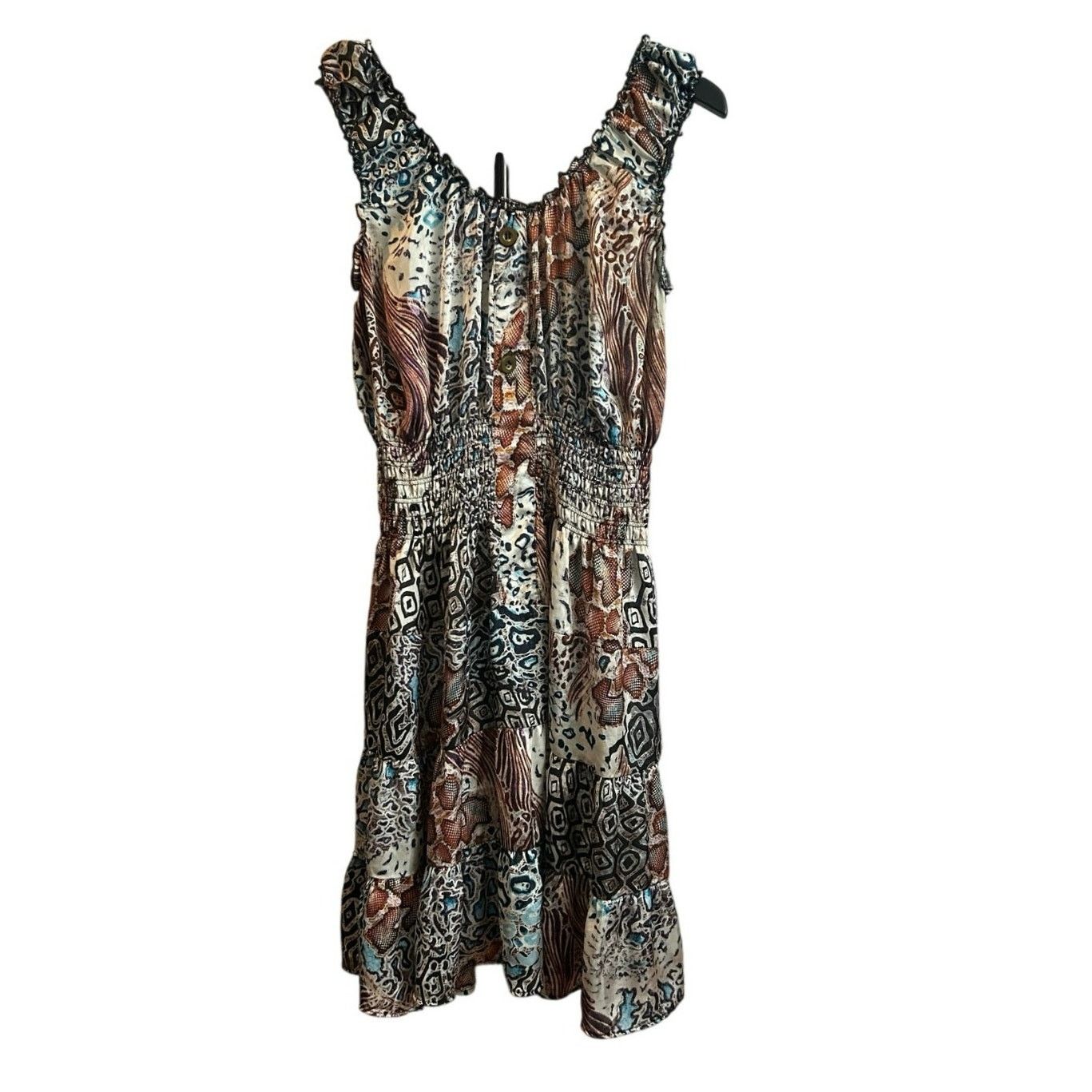 Other Lapis Animal Print Dress Multi M Y2K Patchwork Smocked Size M / US 6-8 / IT 42-44 - 1 Thumbnail
