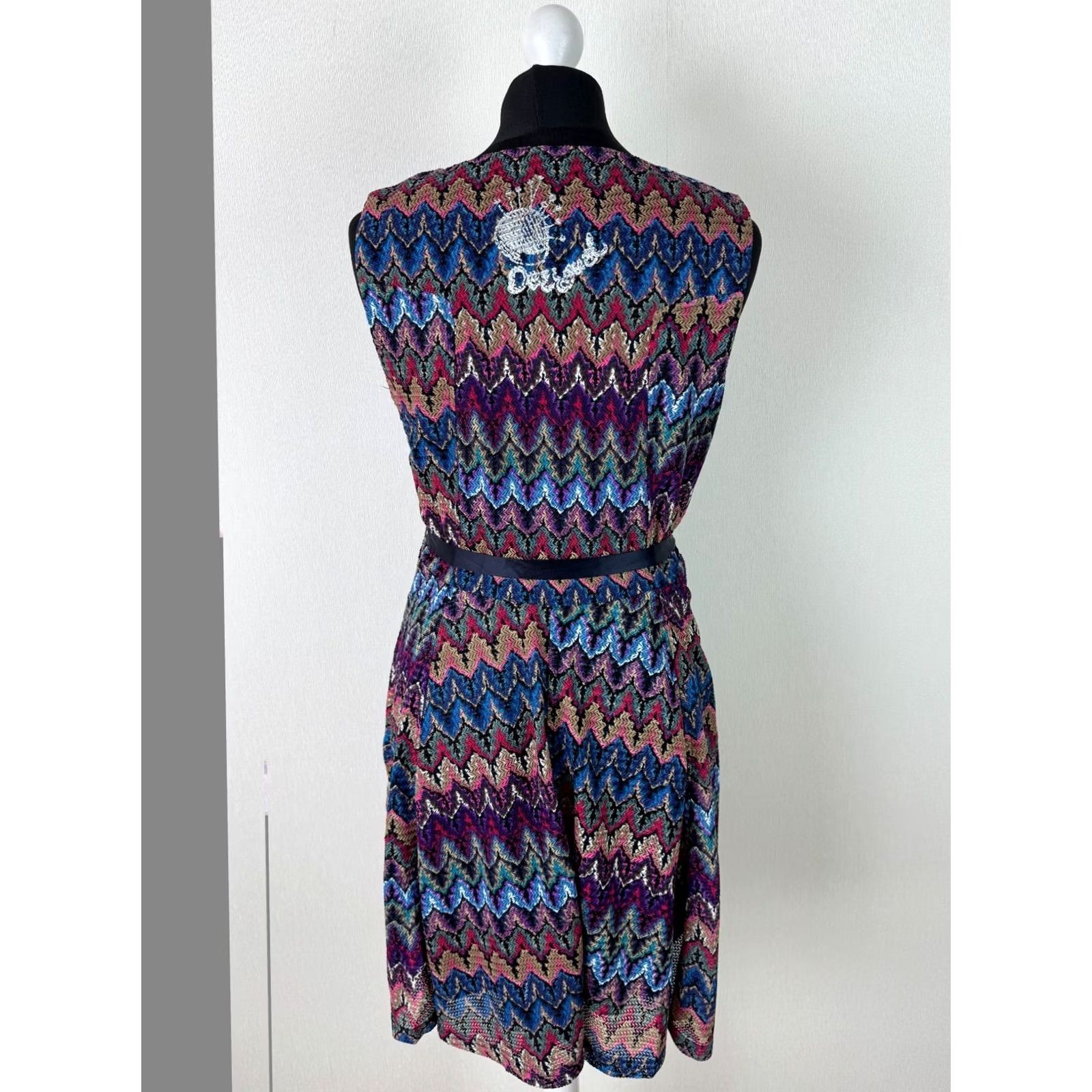 Desigual Desigual Dress WOMEN L Multicoloured A-Line Knee Length Zigzag Pattern - Dress Style, Regular, 100% Genuine, Very Good Condition, Size L Womens Size L / US 10 / IT 46 - 3 Thumbnail