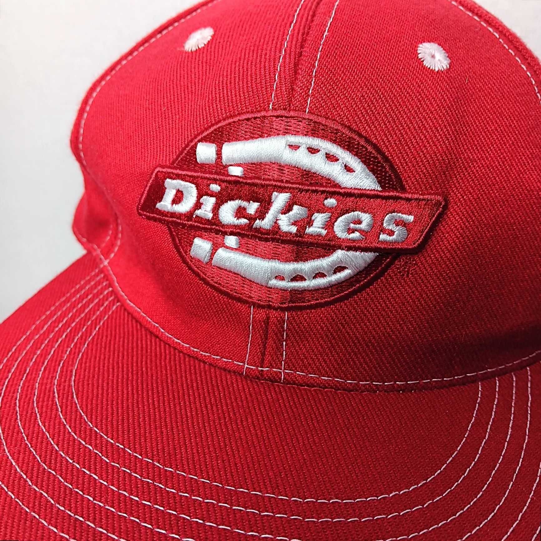 Dickies Dickies Hat XL Red Canvas Logo Fitted Workwear Mens Size ONE SIZE - 3 Thumbnail