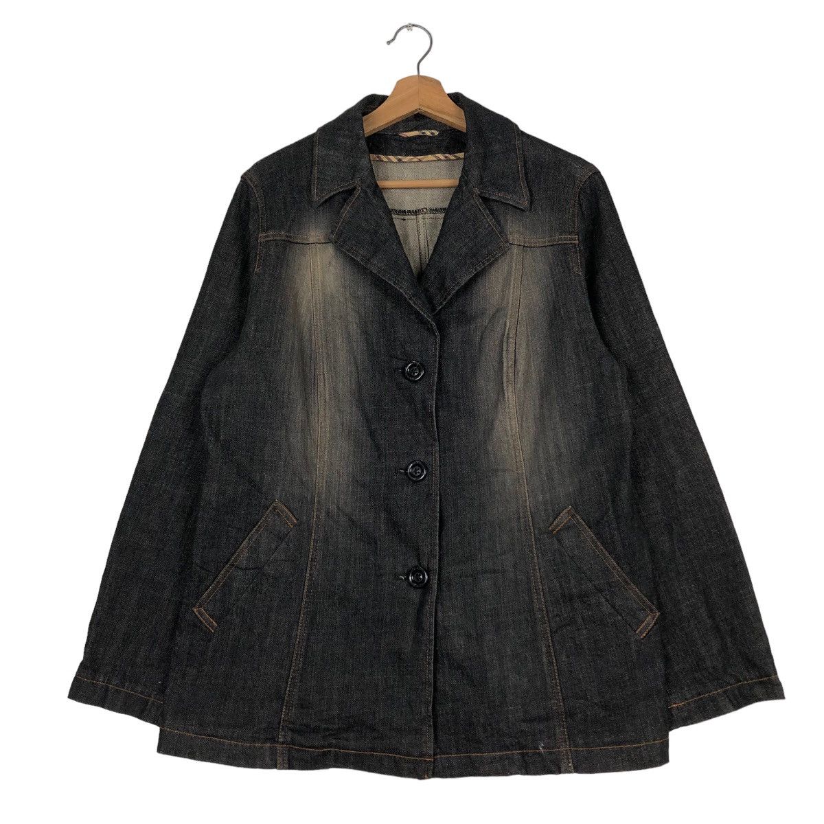 Burberry 🔥Vintage Biker Denim Jacket Burberry London Size US M / EU 48-50 / 2 - 1 Thumbnail