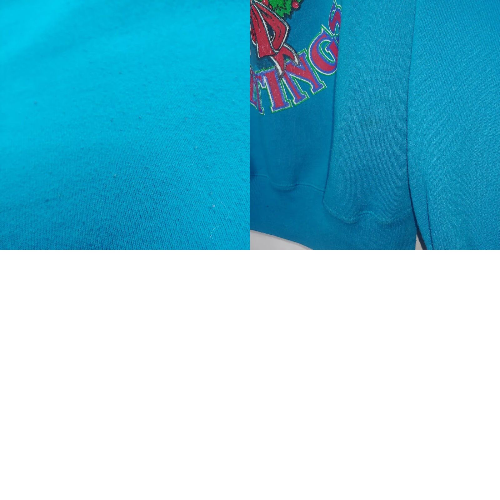 Vintage VINTAGE Seasons Greetings Sweatshirt Turquoise Large XL Unisex Adults Size US XL / EU 56 / 4 - 8 Thumbnail