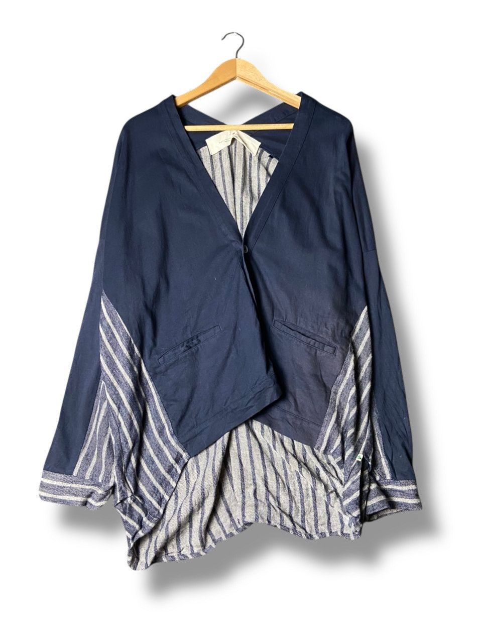 Japanese Brand Fu-ac Brand Noragi Style Stripe Kimono Jacket (166) Size ONE SIZE - 2 Thumbnail