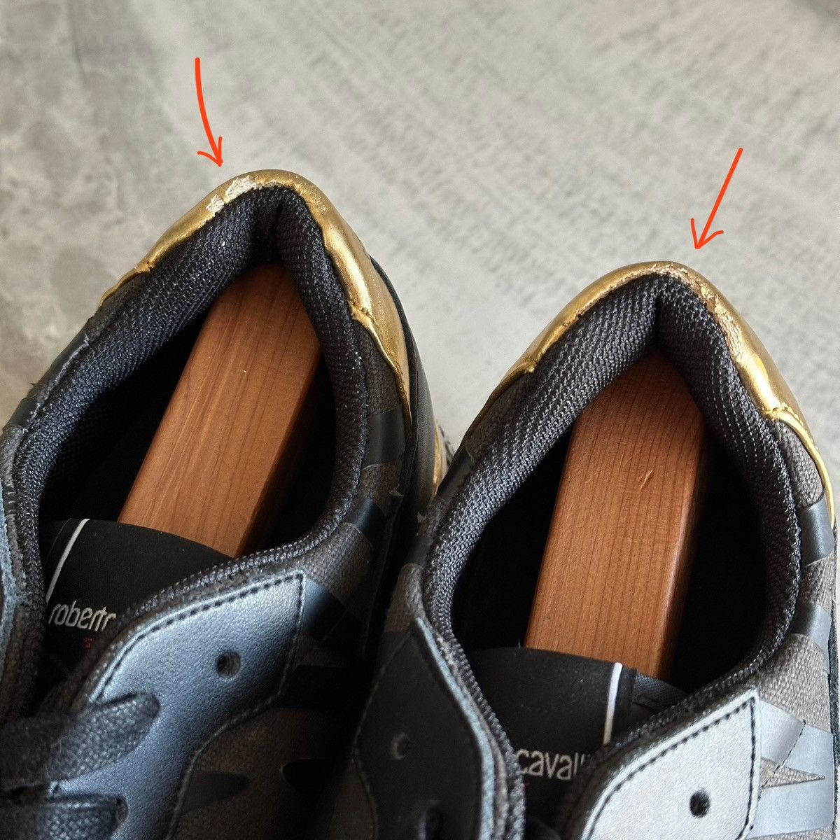 Roberto Cavalli Roberto Cavalli Sport Black Leather Fashion Sneakers Size US 11.5 / EU 44-45 - 9 Thumbnail
