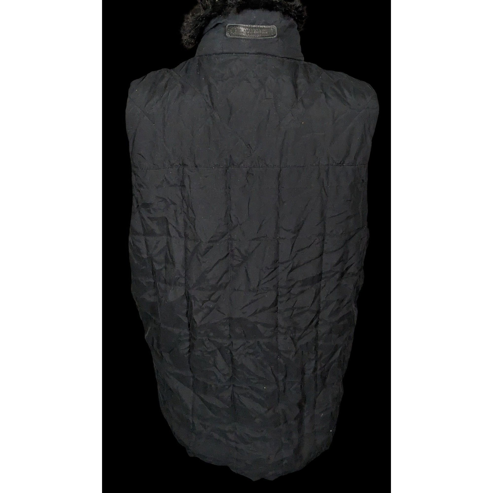 Lauren Ralph Lauren Black Fur Collar Puffer Vest By Lauren Ralph Lauren Size L / US 10 / IT 46 - 3 Thumbnail